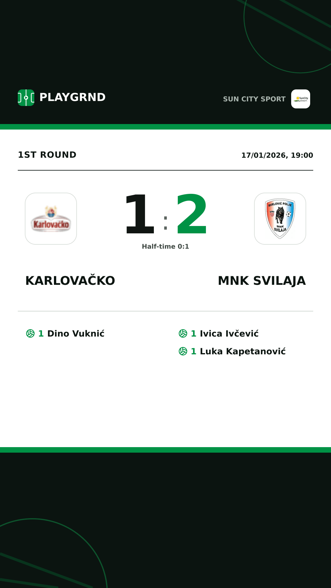 Instagram artwork: Karlovačko 1:2 MNK Svilaja