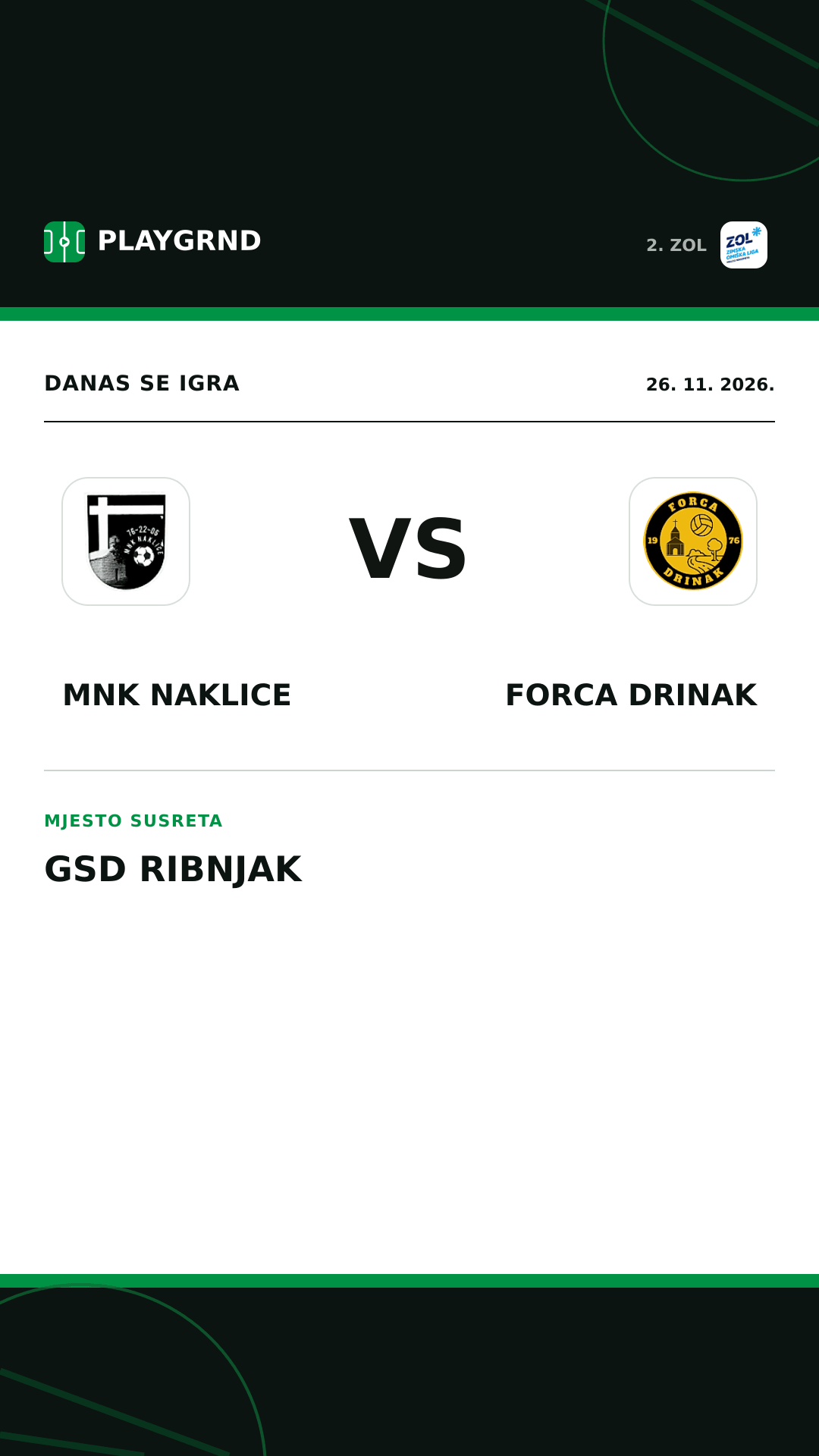 Instagram slika: MNK Naklice vs Forca Drinak