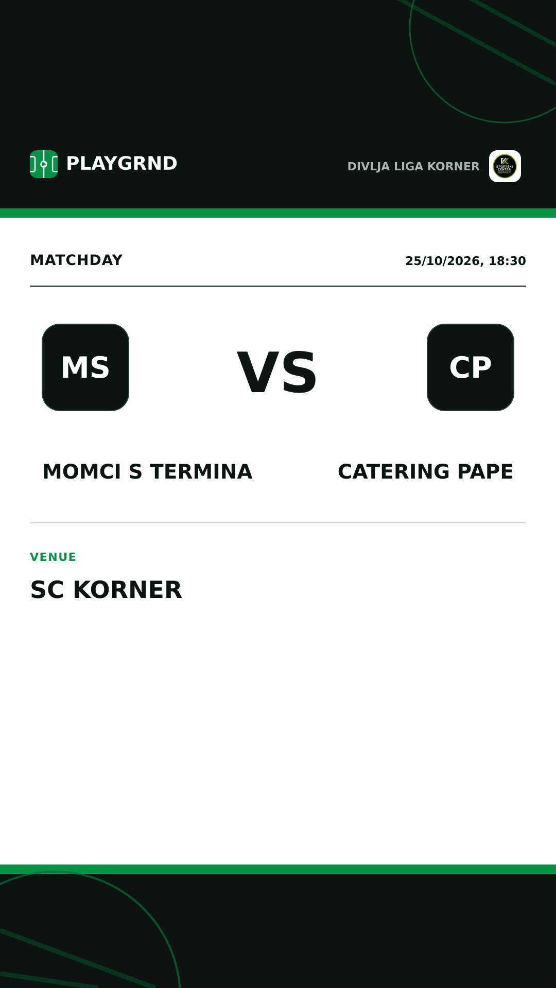 Instagram artwork: Momci s termina vs Catering Pape