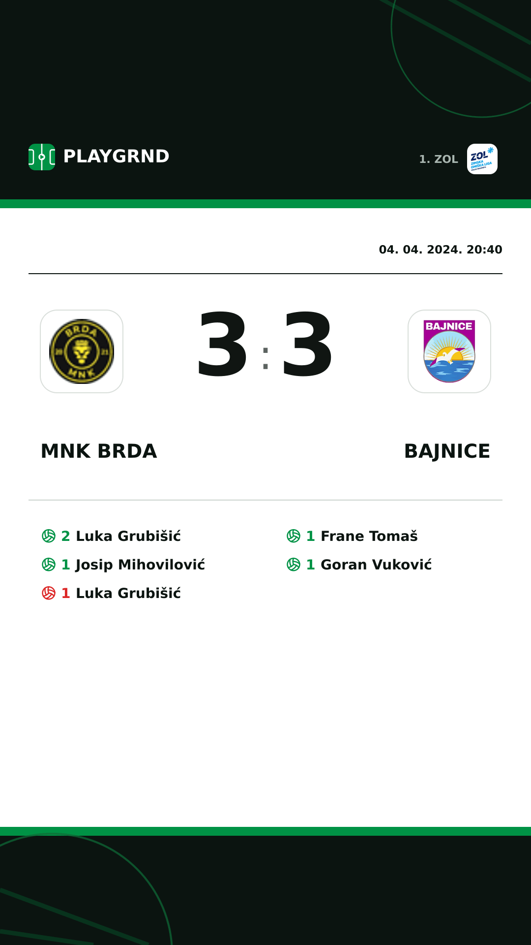 Instagram slika: MNK Brda 3:3 Bajnice