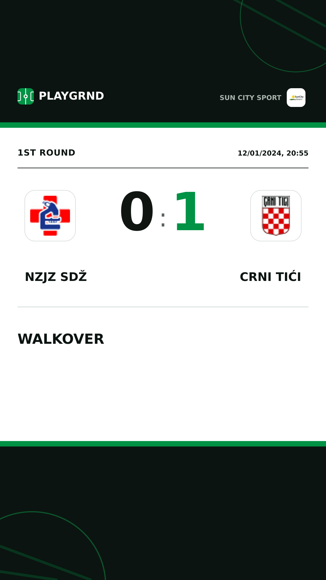 Instagram artwork: Nzjz Sdž 0:1 Crni Tići