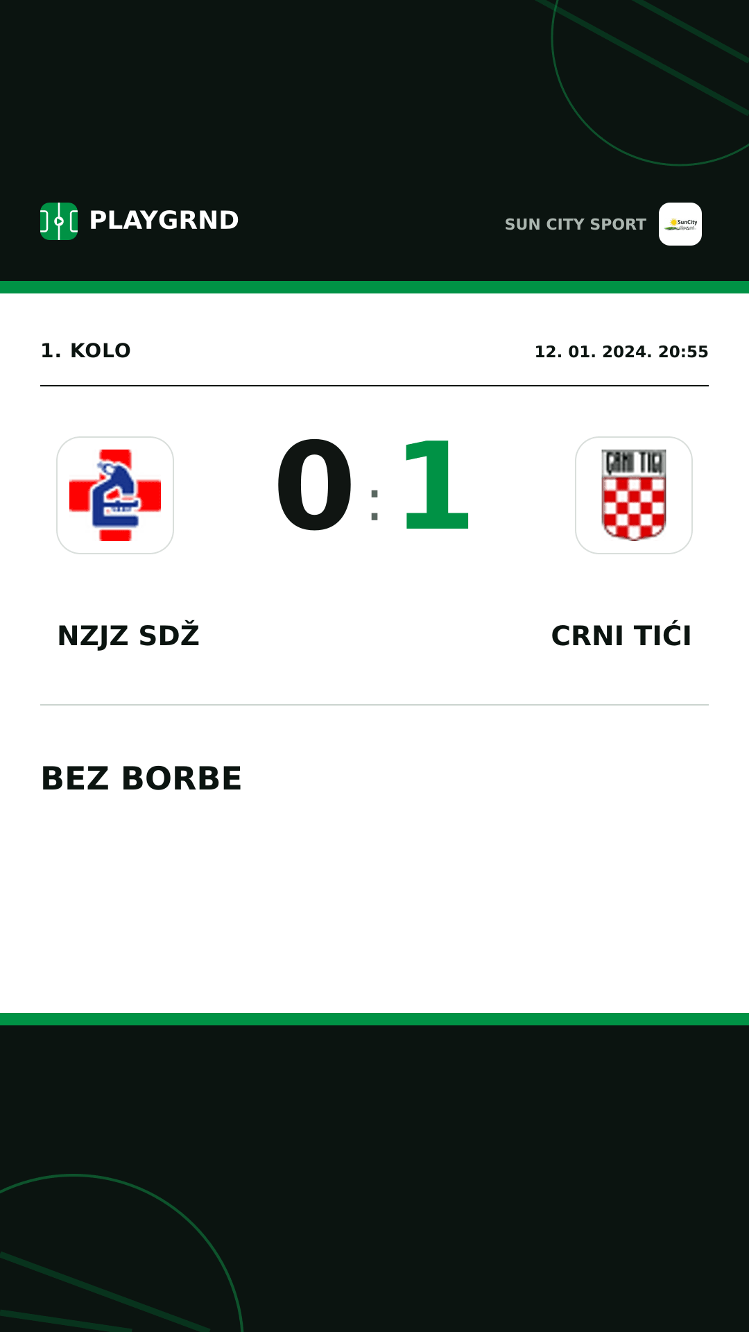 Instagram slika: Nzjz Sdž 0:1 Crni Tići