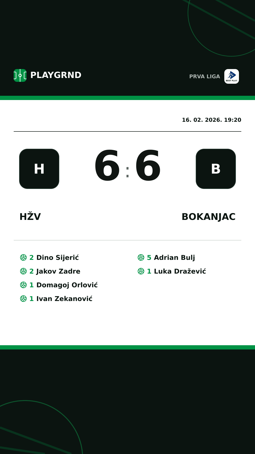 Instagram slika: HŽV 6:6 Bokanjac