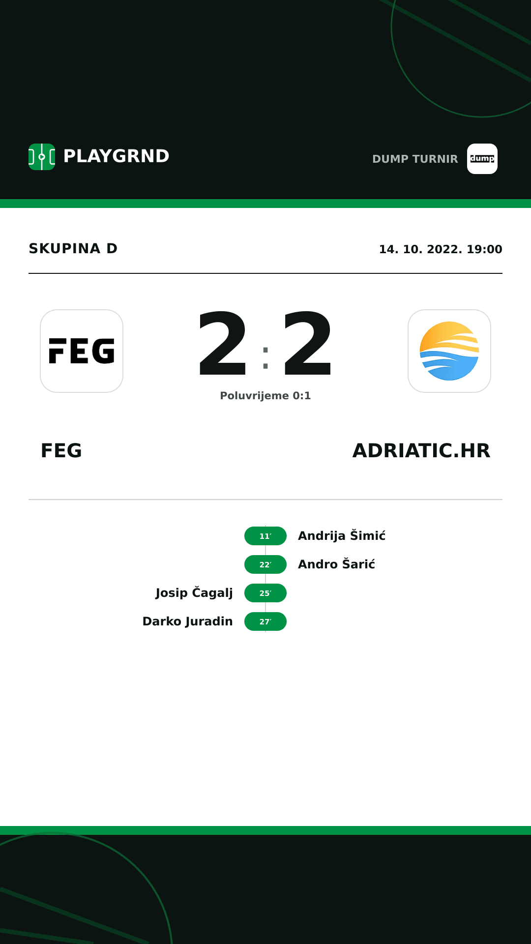 Instagram slika: FEG 2:2 Adriatic.hr