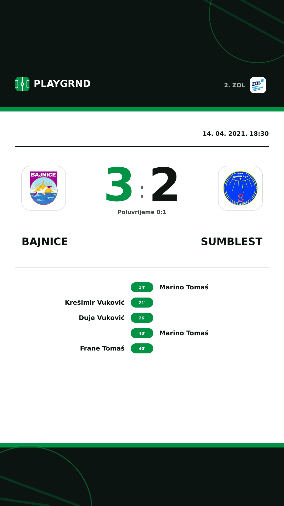 Instagram slika: Bajnice 3:2 Sumblest