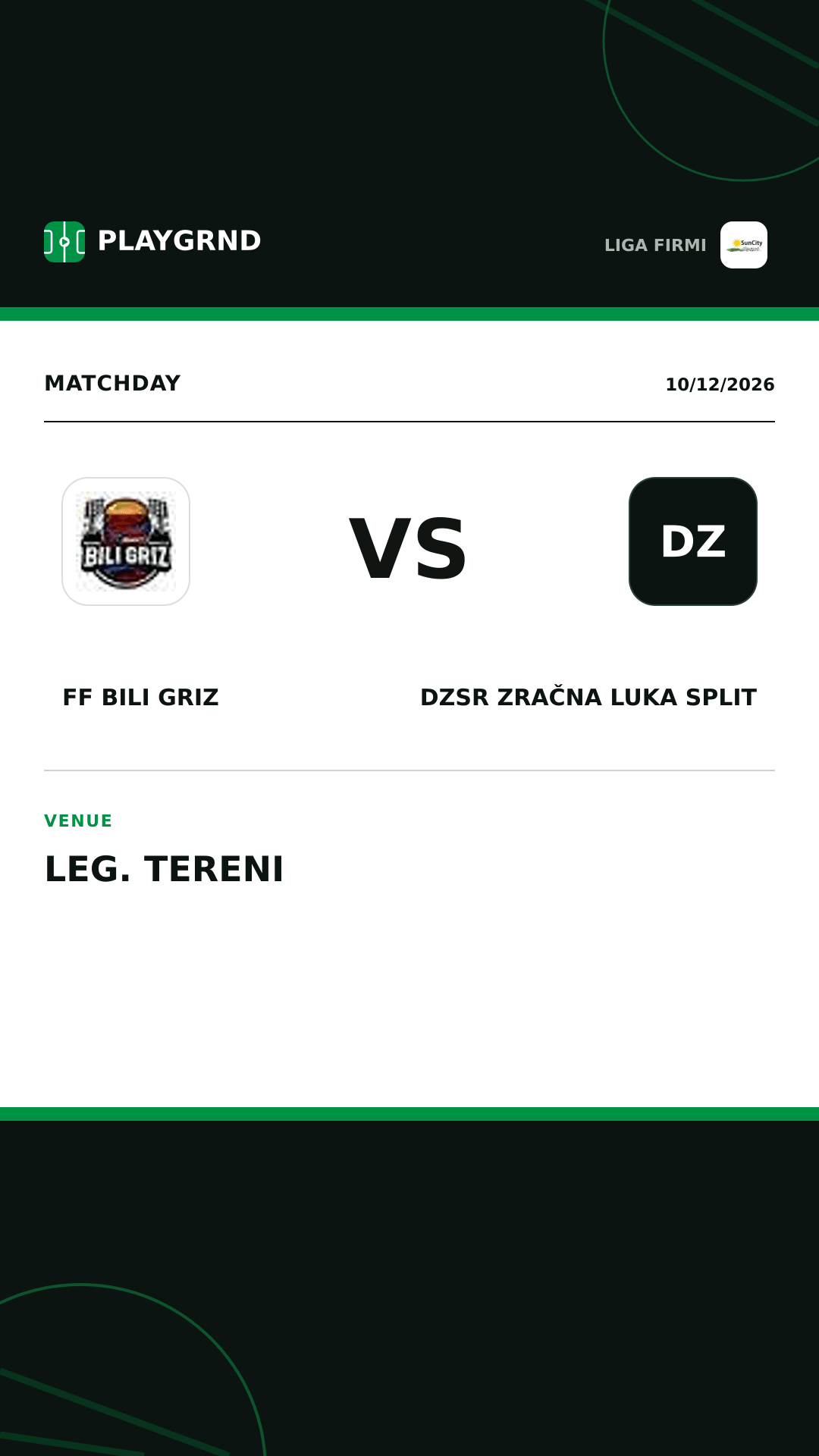 Instagram artwork: FF Bili Griz vs DZSR Zračna Luka Split