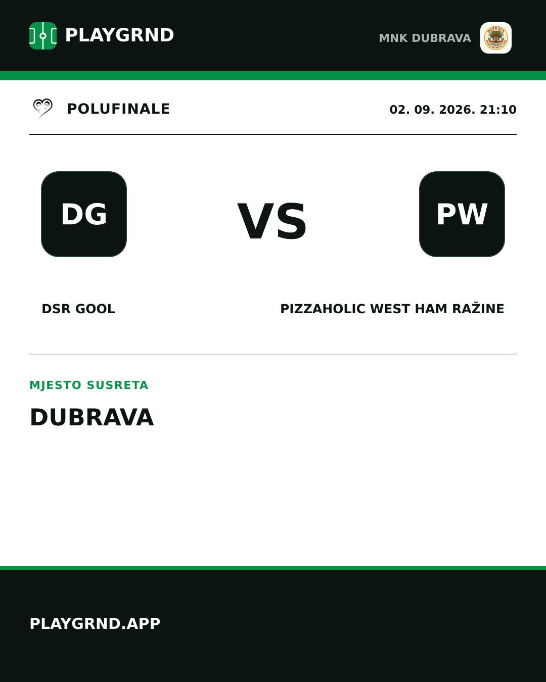 Instagram slika: DSR Gool vs Pizzaholic West ham Ražine