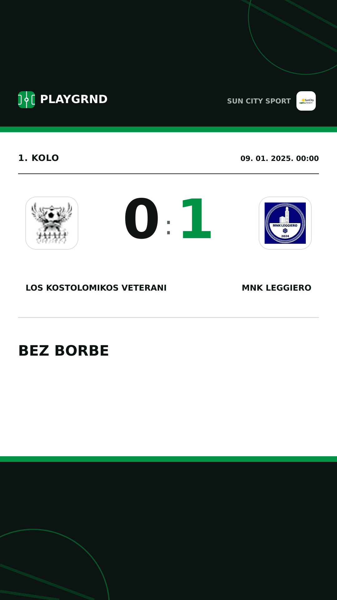 Instagram slika: Los Kostolomikos Veterani 0:1 MNK Leggiero