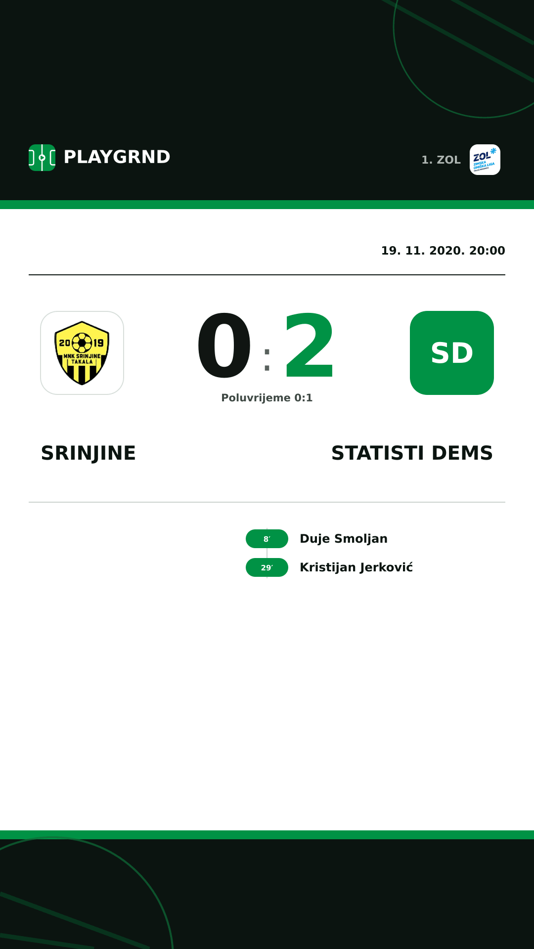 Instagram slika: Srinjine 0:2 STatisti DEMS