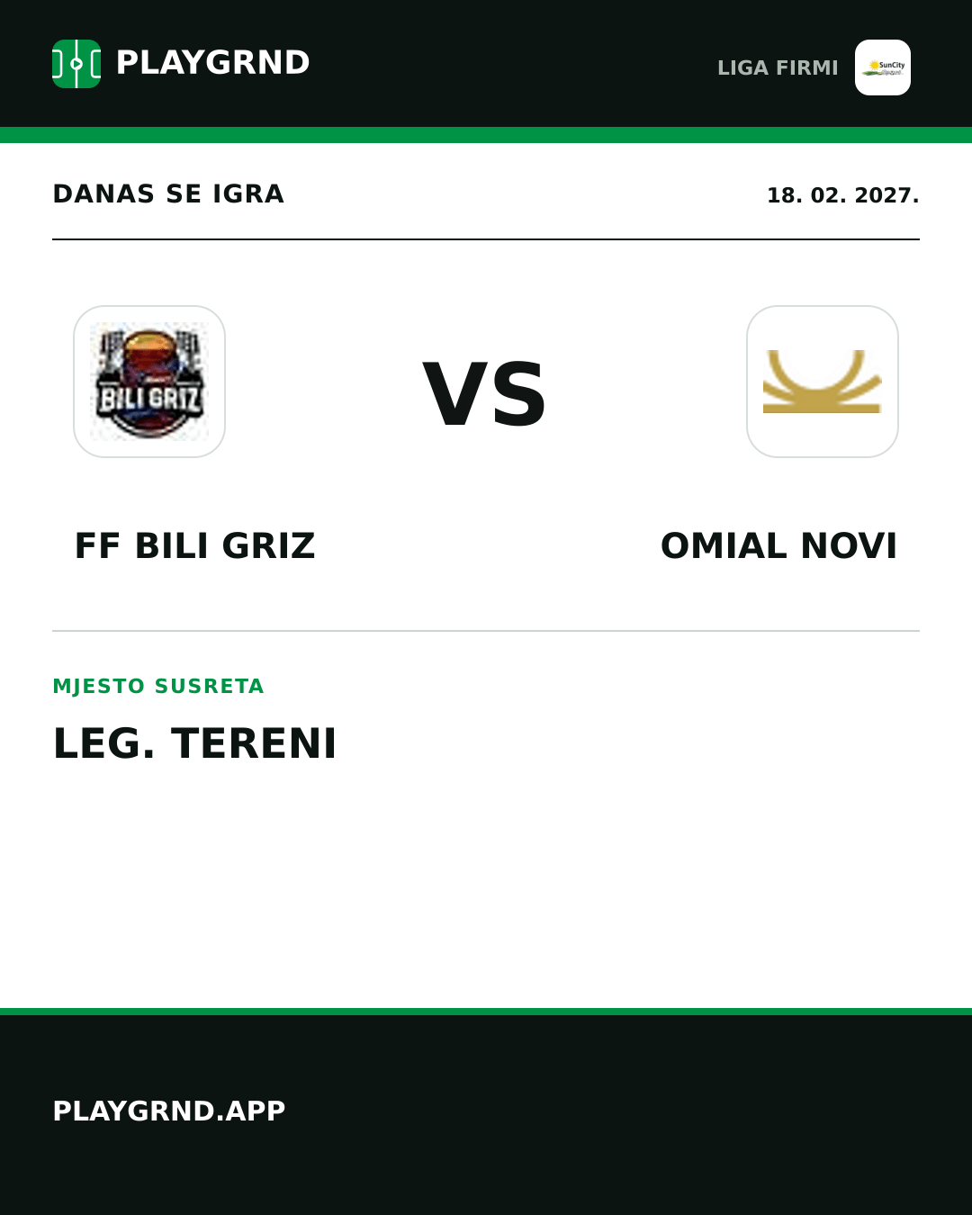 Instagram slika: FF Bili Griz vs Omial Novi