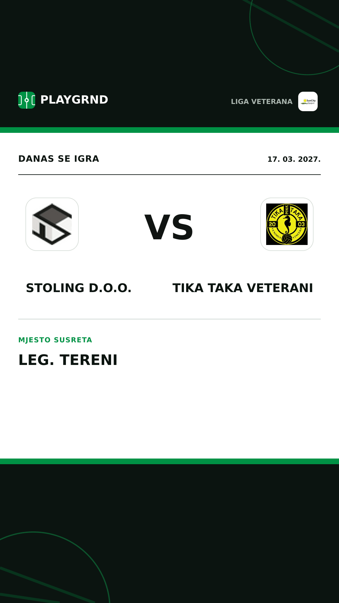 Instagram slika: Stoling D.O.O. vs Tika Taka Veterani