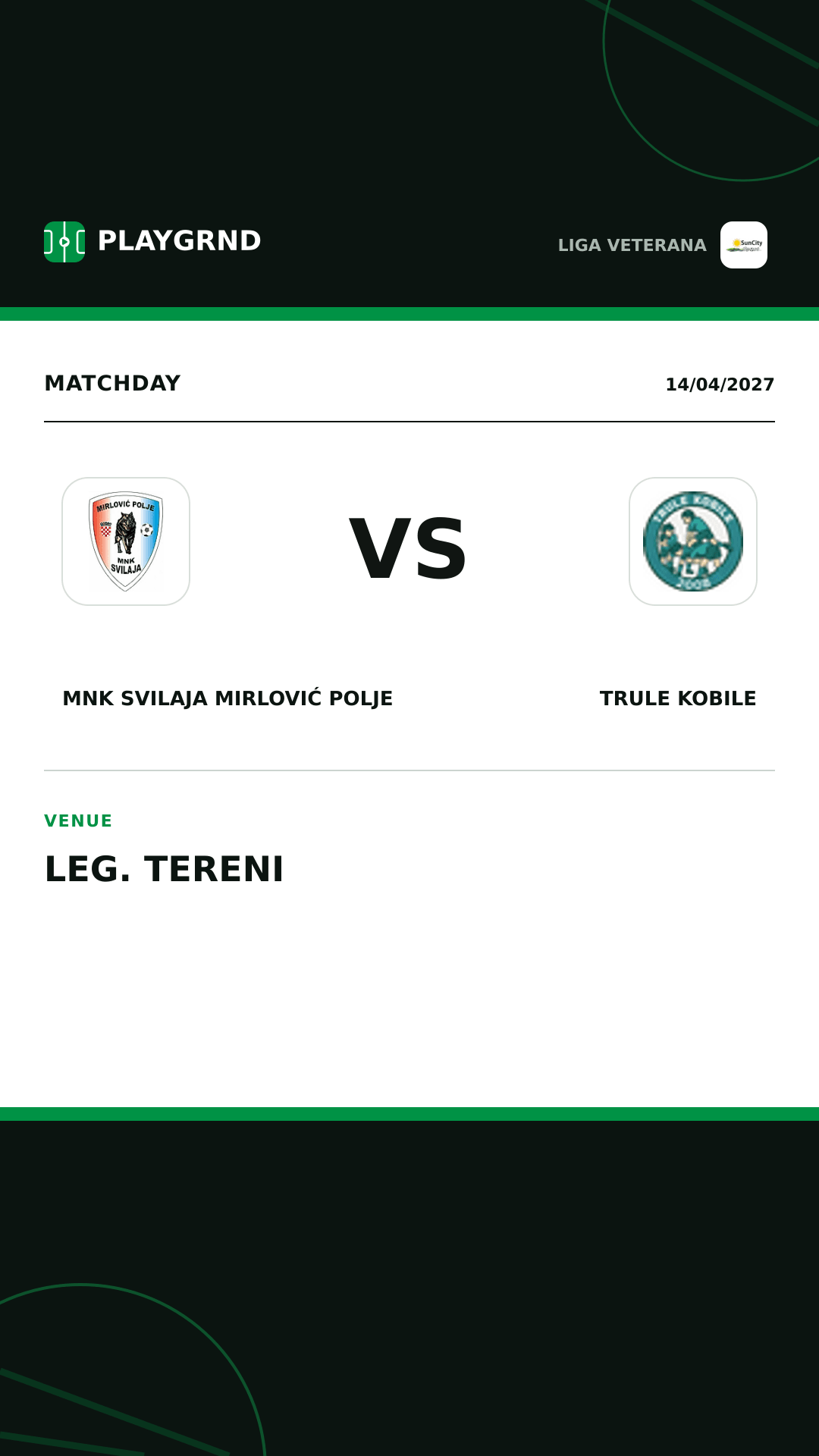 Instagram artwork: MNK Svilaja Mirlović Polje vs Trule Kobile