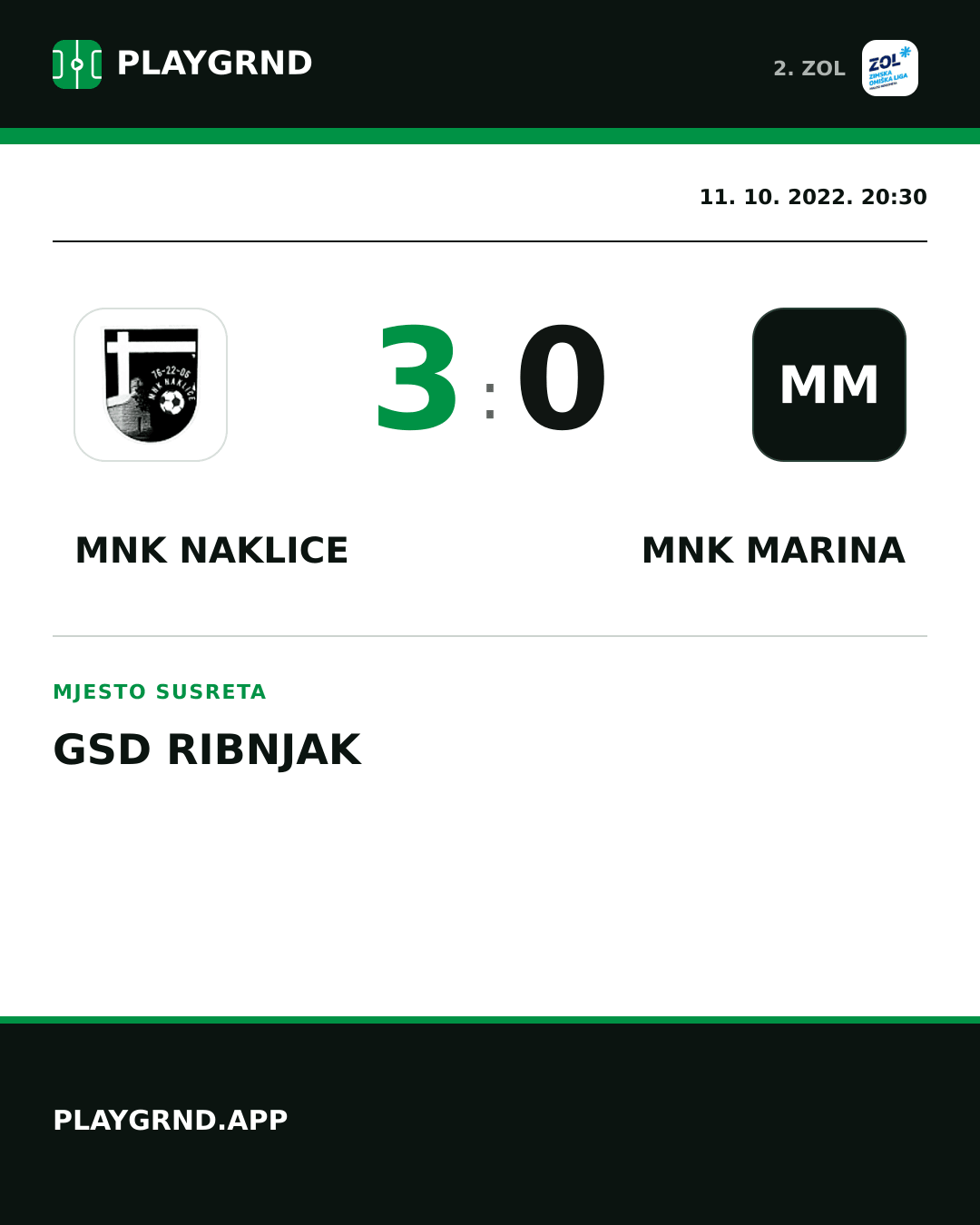 Instagram slika: MNK Naklice 3:0 MNK Marina