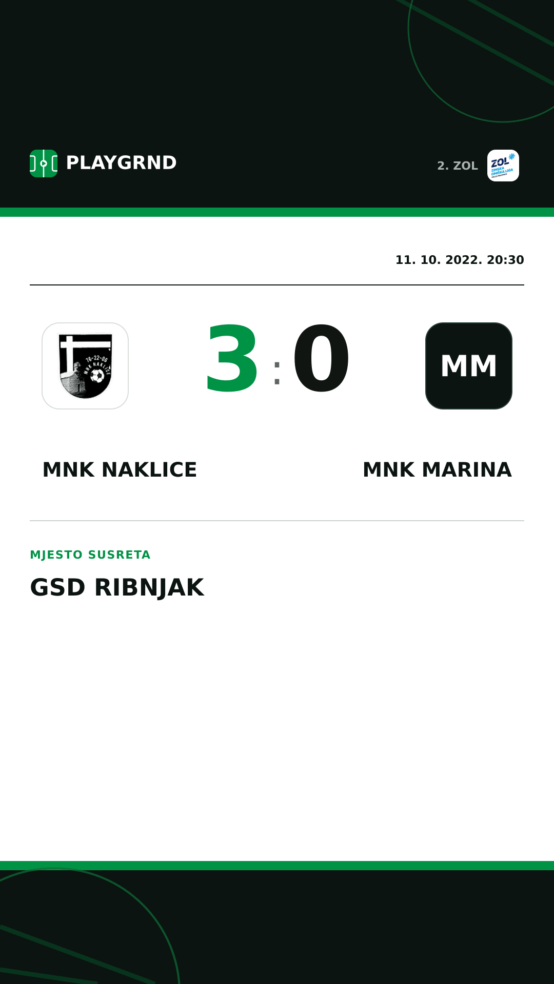 Instagram slika: MNK Naklice 3:0 MNK Marina