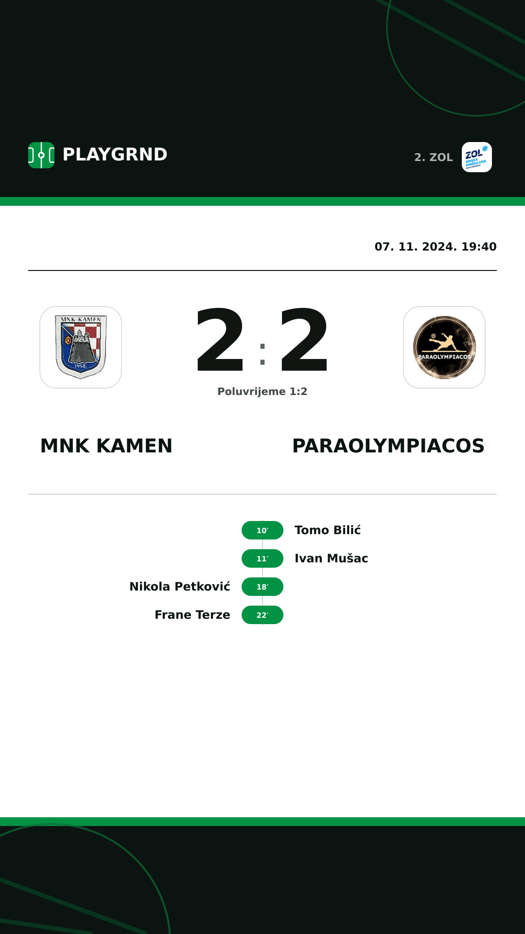 Instagram slika: MNK Kamen 2:2 Paraolympiacos