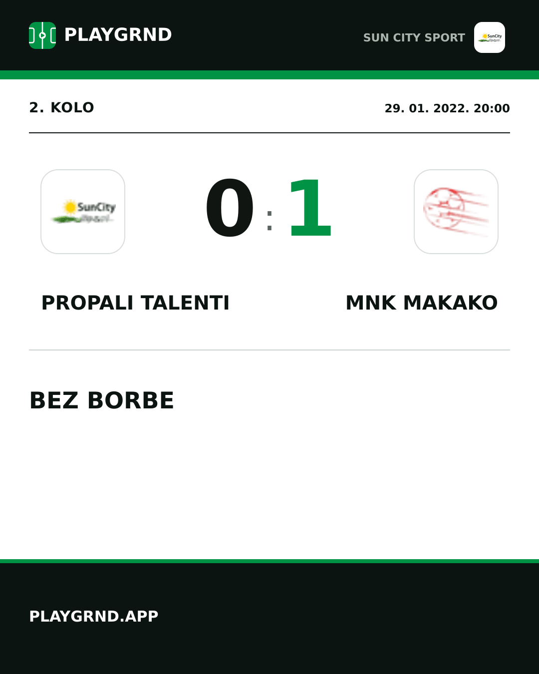 Instagram slika: Propali Talenti 0:1 Mnk Makako