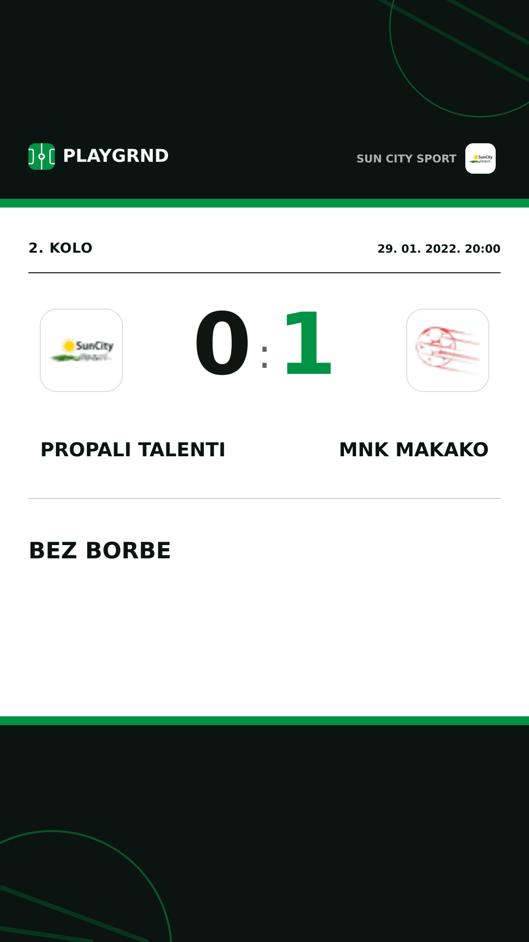 Instagram slika: Propali Talenti 0:1 Mnk Makako