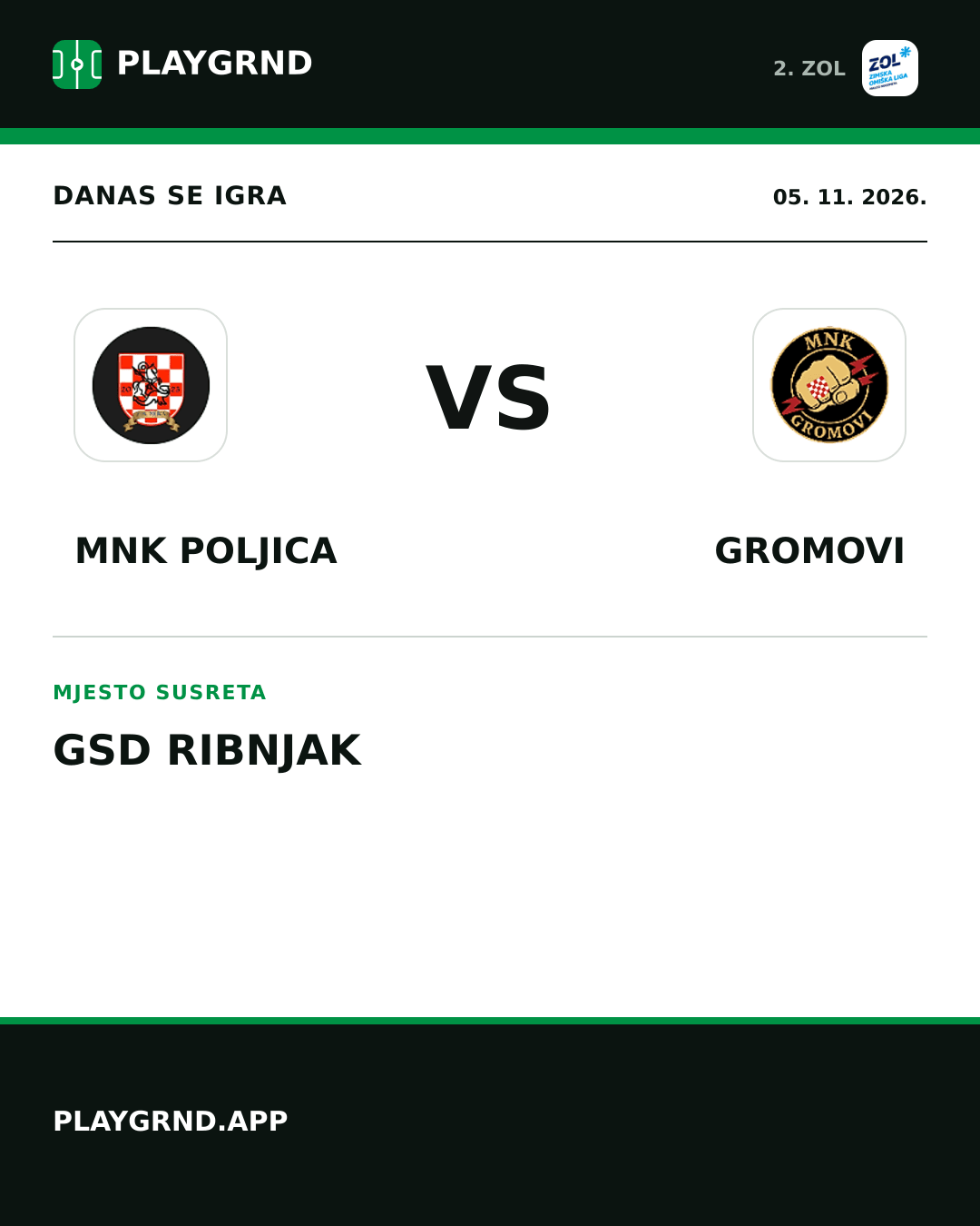 Instagram slika: MNK Poljica vs Gromovi