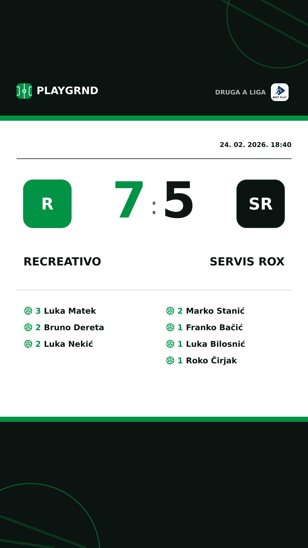 Instagram slika: Recreativo 7:5 Servis Rox