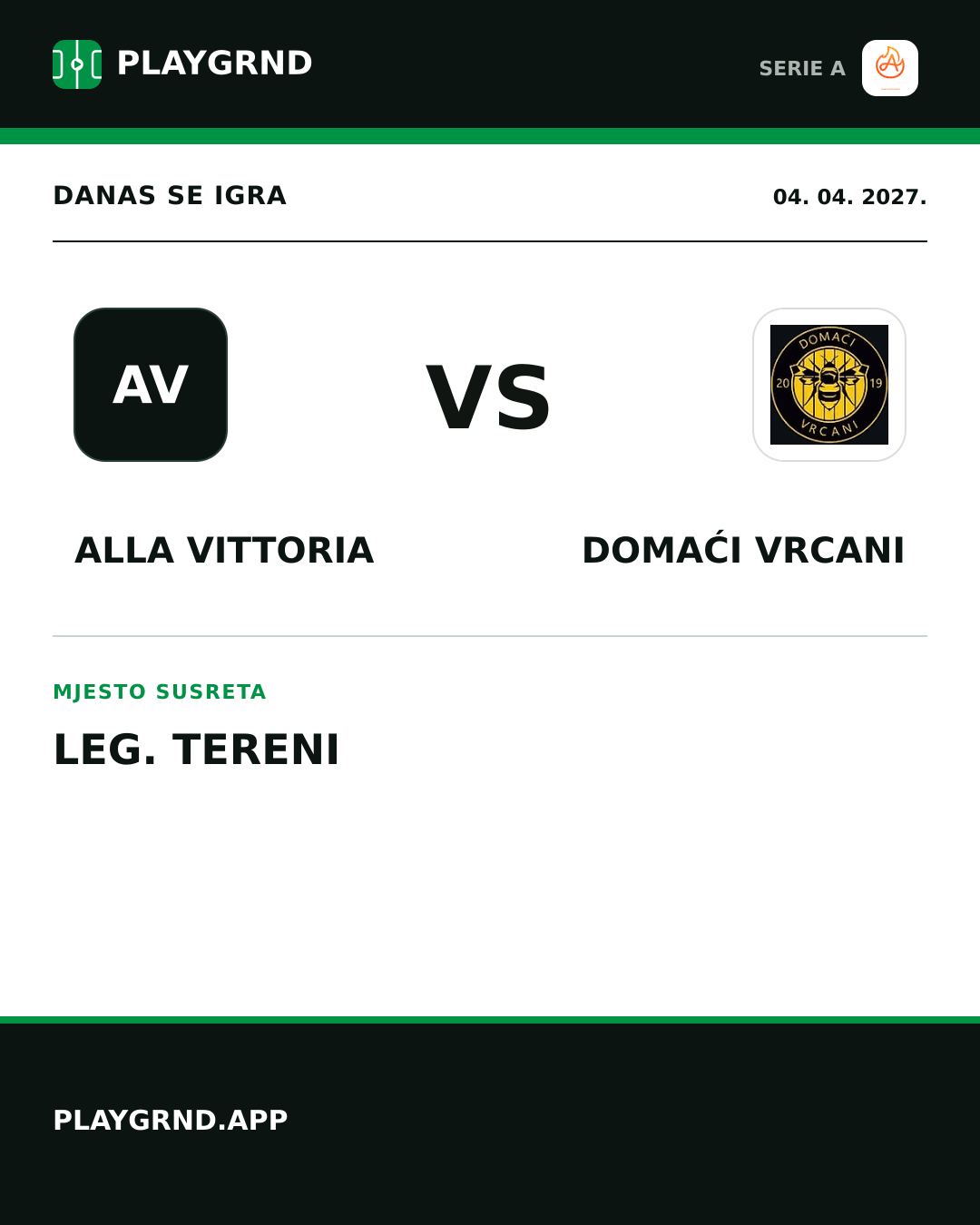 Instagram slika: Alla Vittoria vs Domaći Vrcani