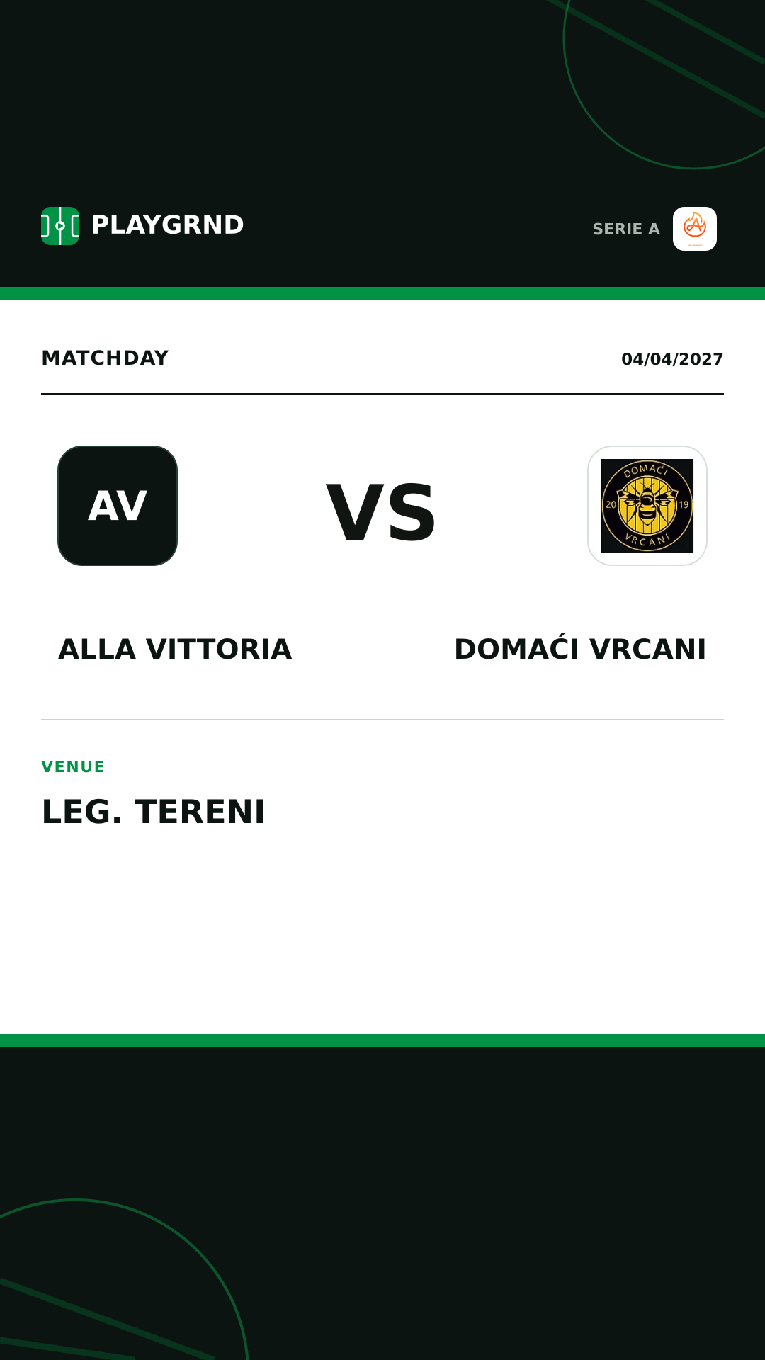 Instagram artwork: Alla Vittoria vs Domaći Vrcani