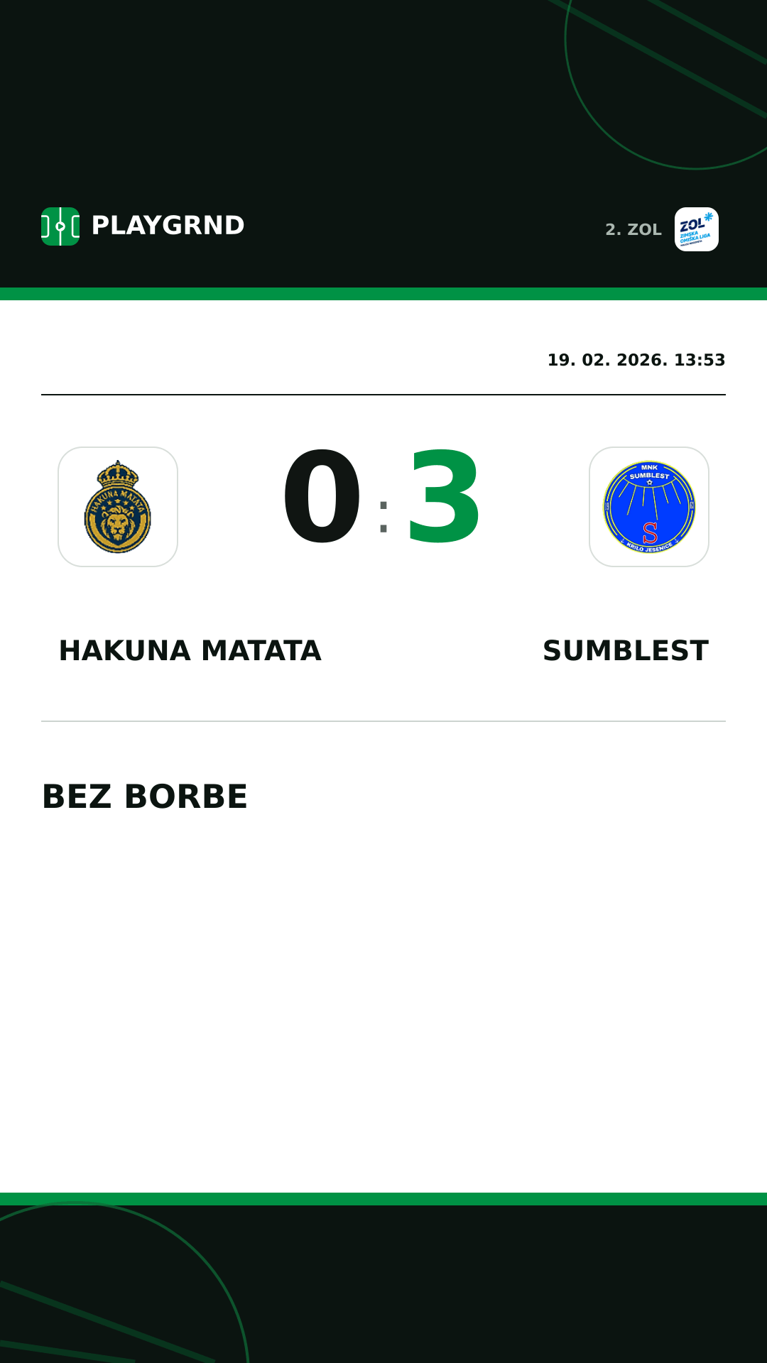 Instagram slika: Hakuna Matata 0:3 Sumblest