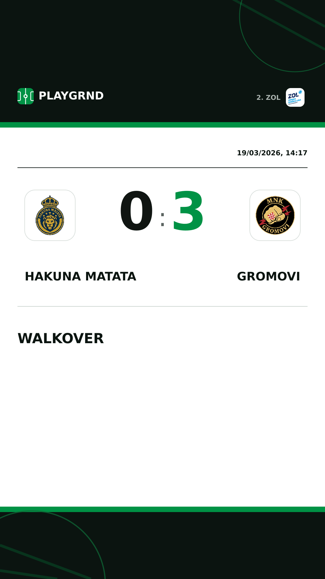 Instagram artwork: Hakuna Matata 0:3 Gromovi