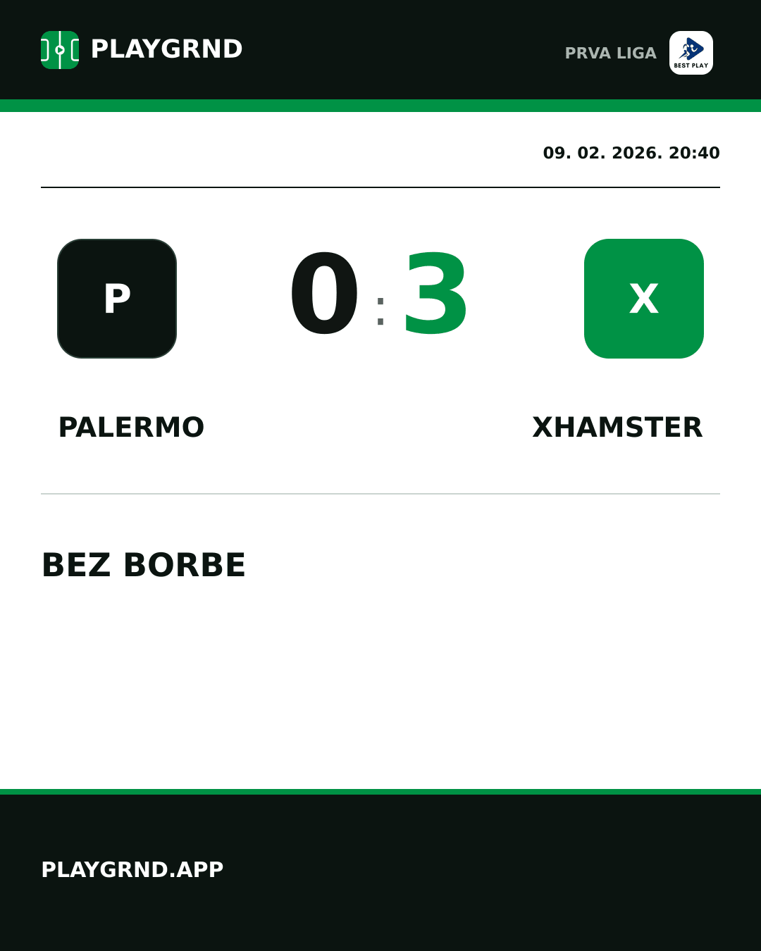 Instagram slika: Palermo 0:3 XHamster