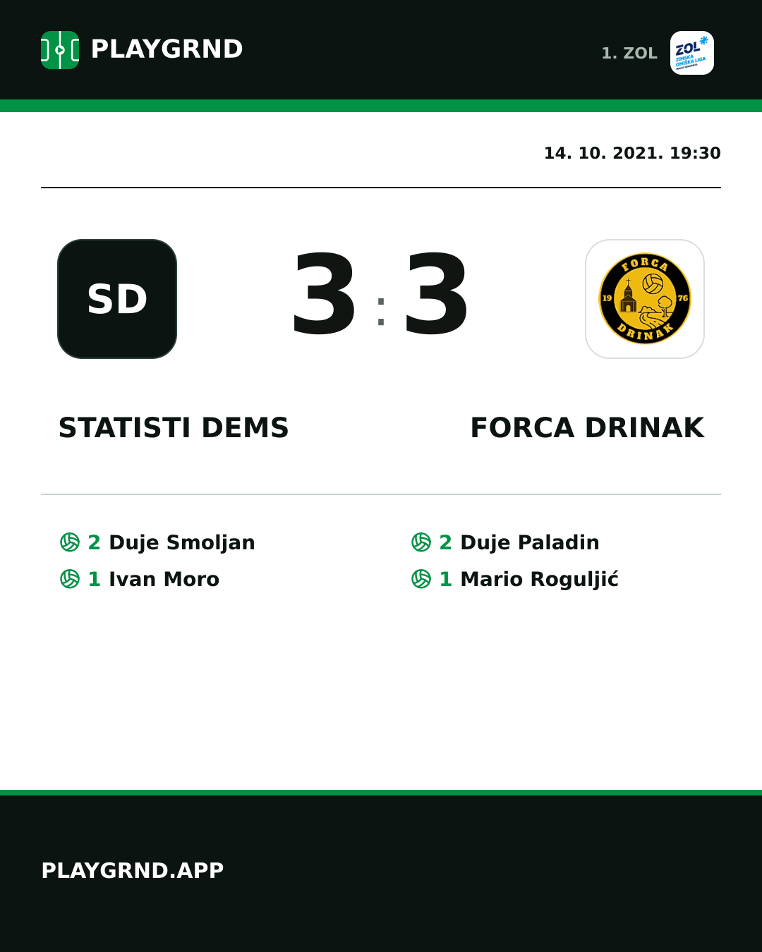 Instagram slika: STatisti DEMS 3:3 Forca Drinak