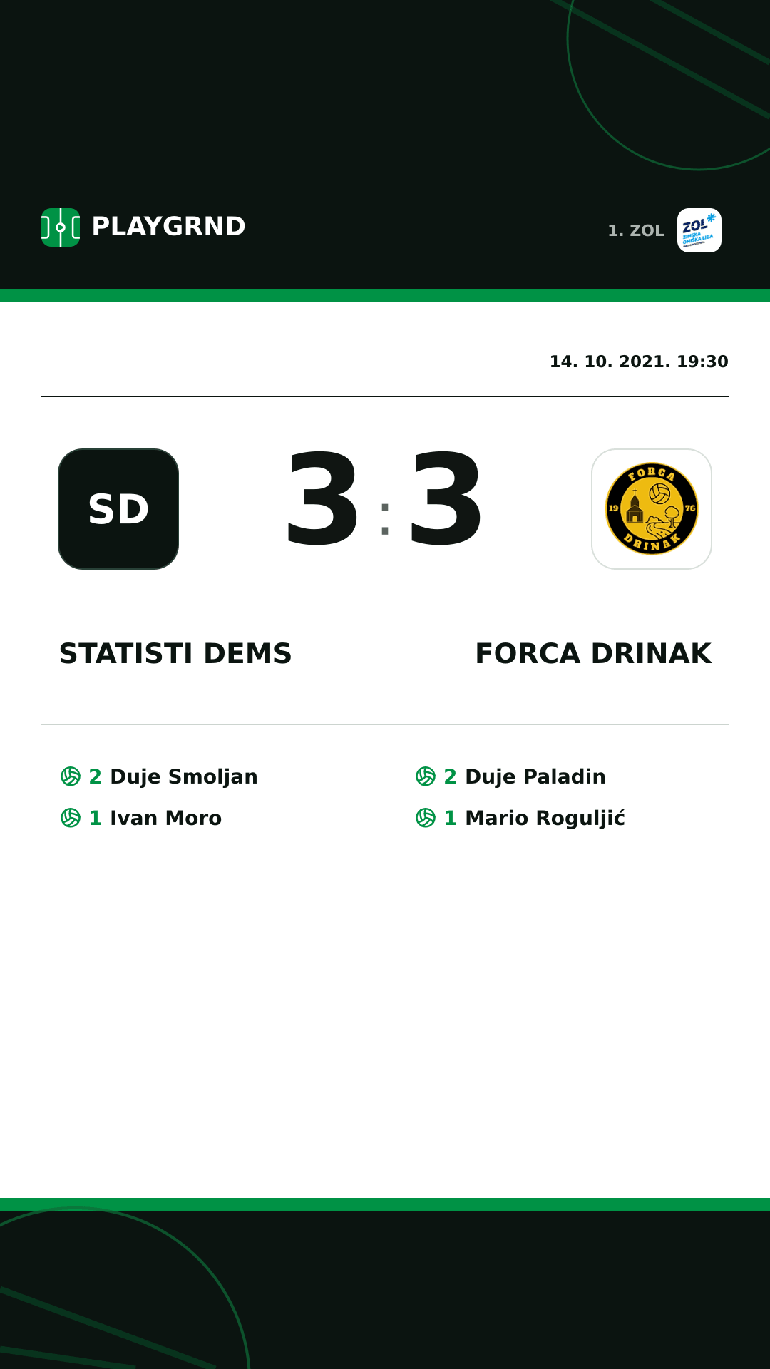 Instagram slika: STatisti DEMS 3:3 Forca Drinak