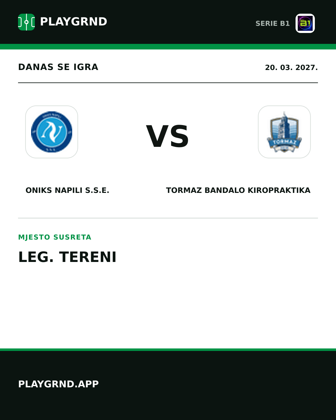 Instagram slika: Oniks Napili S.S.E. vs Tormaz Bandalo Kiropraktika