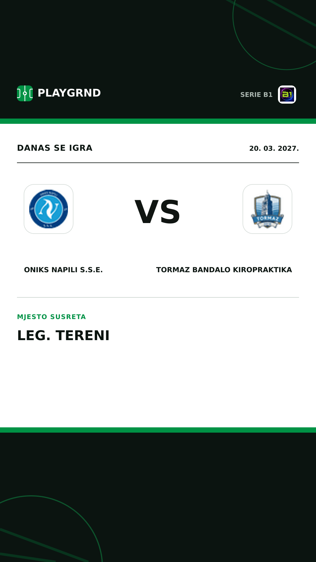 Instagram slika: Oniks Napili S.S.E. vs Tormaz Bandalo Kiropraktika