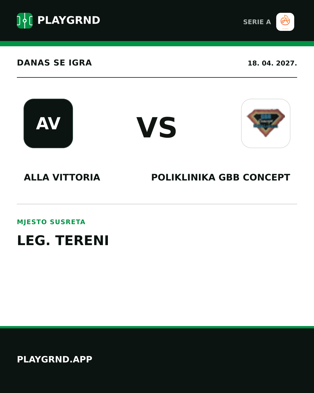 Instagram slika: Alla Vittoria vs Poliklinika Gbb Concept