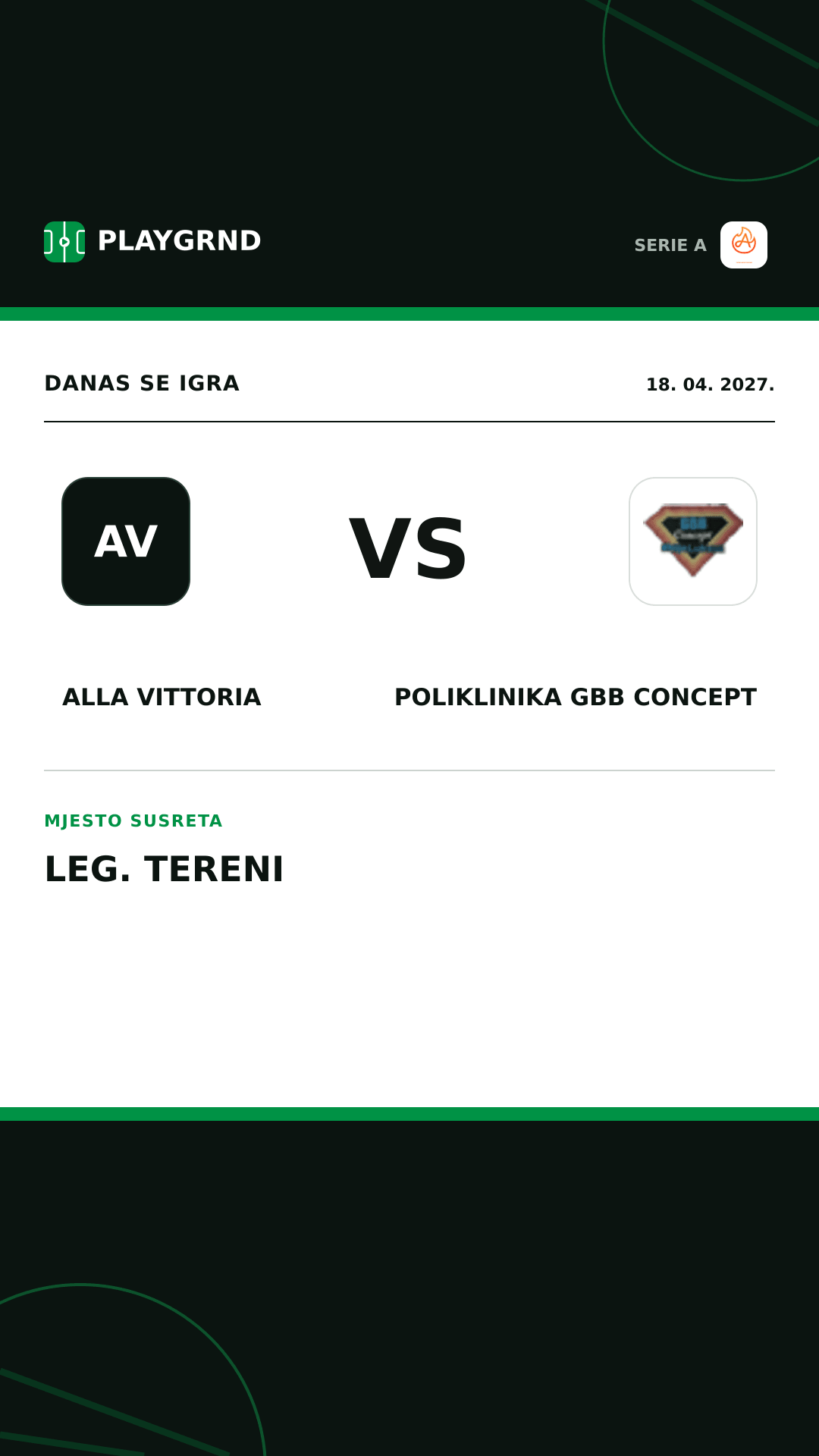Instagram slika: Alla Vittoria vs Poliklinika Gbb Concept