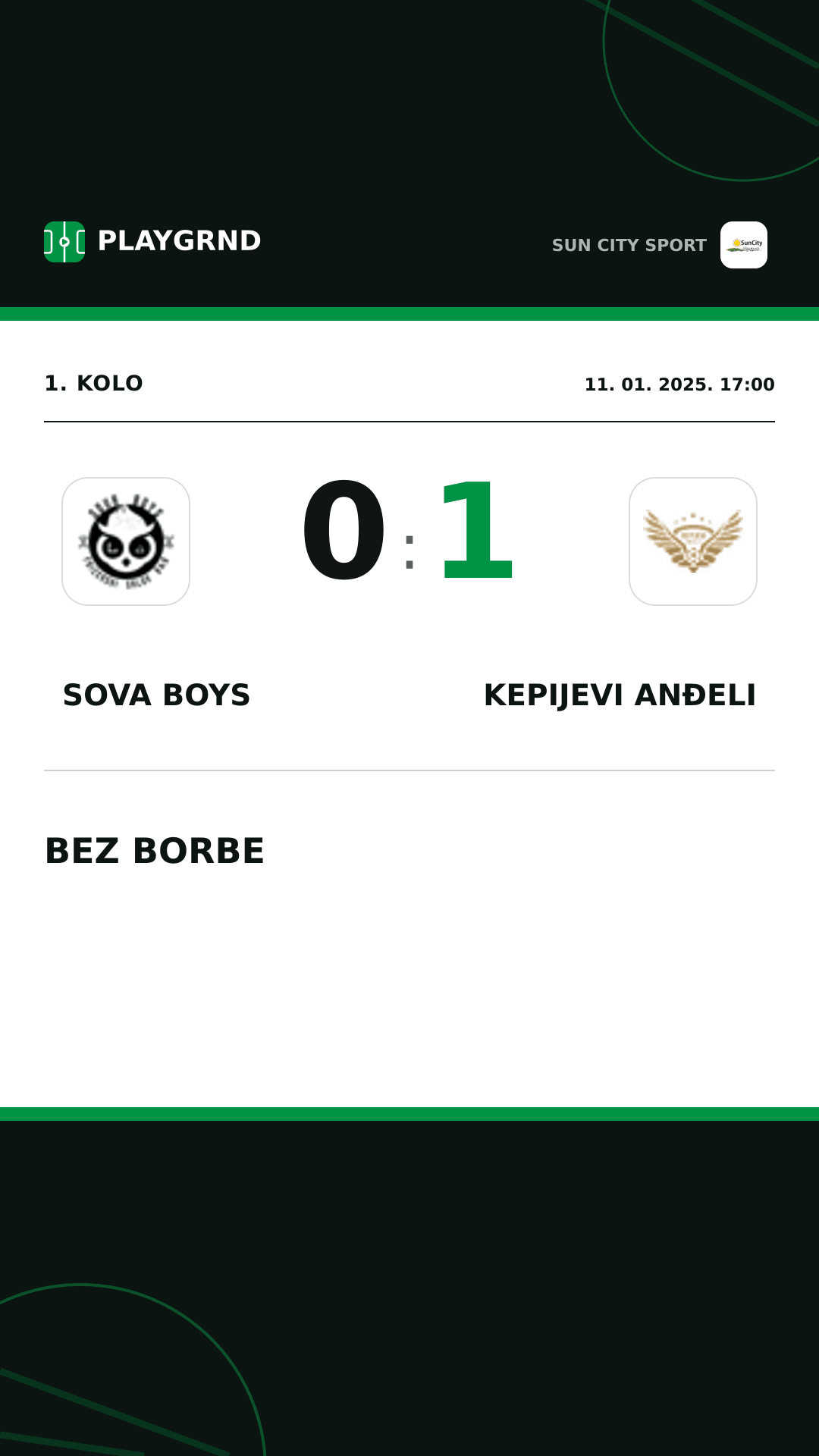 Instagram slika: Sova Boys 0:1 Kepijevi Anđeli