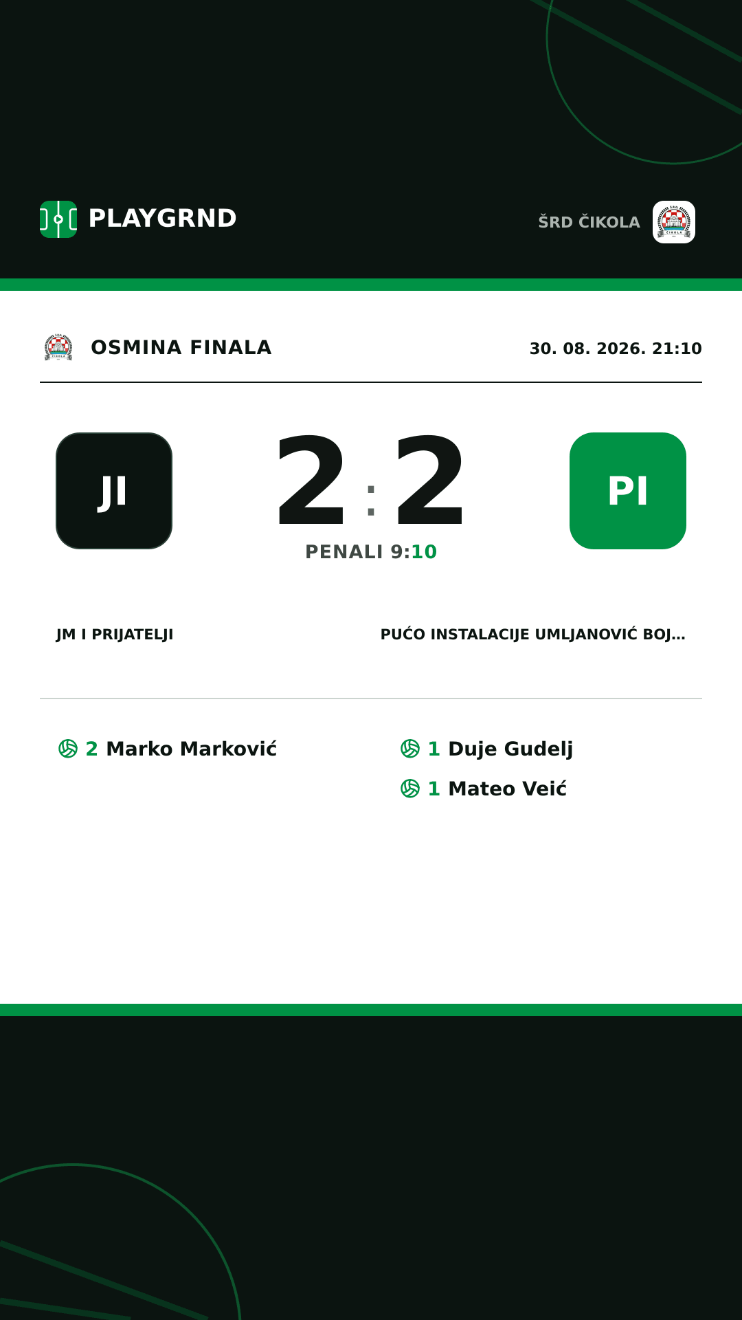 Instagram slika: JM i Prijatelji 2:2 Pućo instalacije Umljanović Bojna