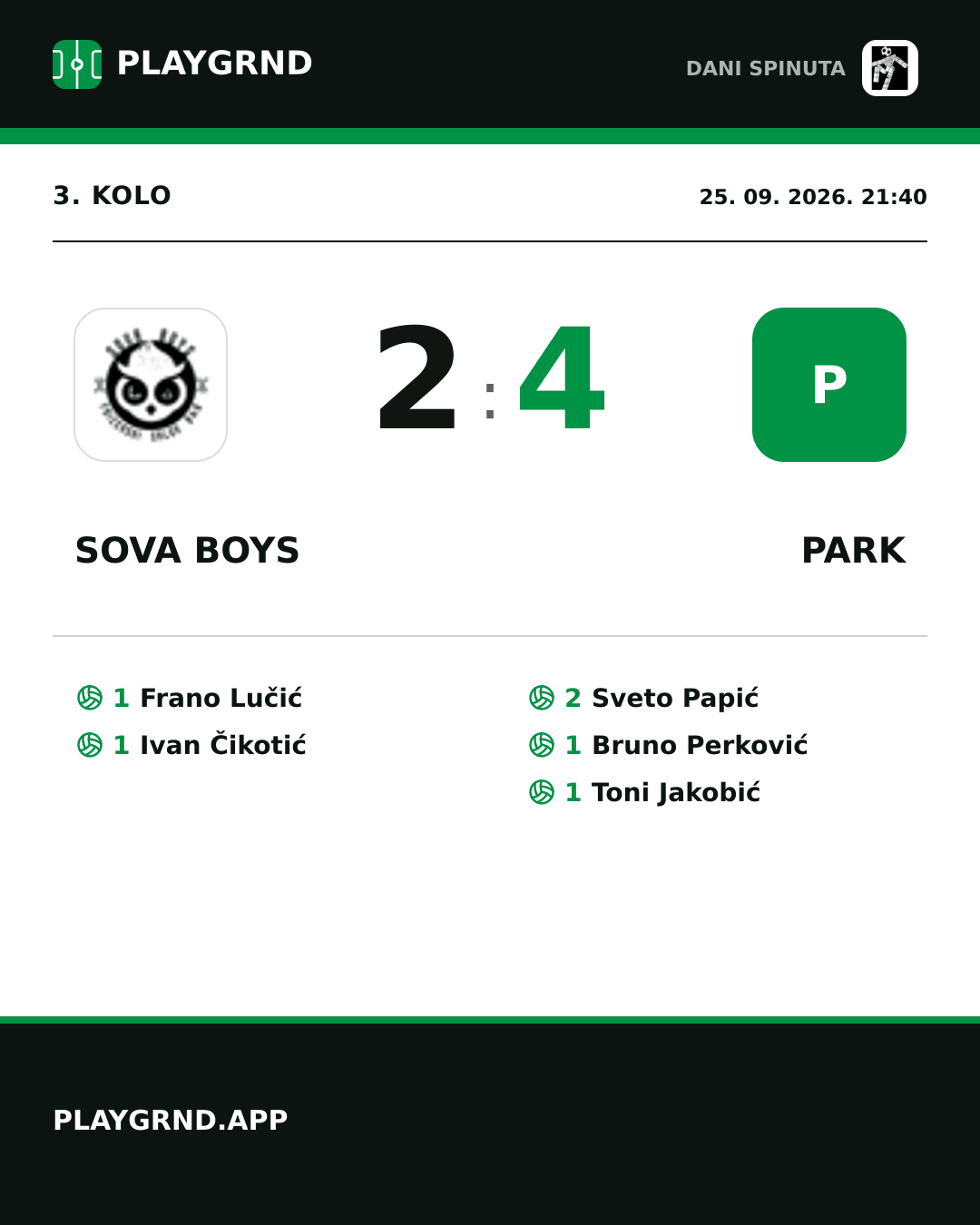 Instagram slika: Sova Boys vs Park