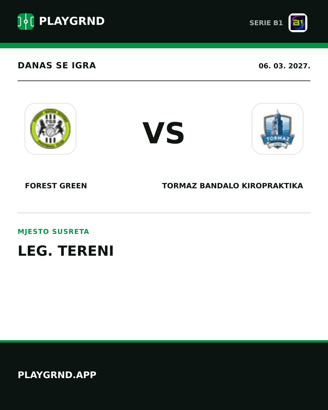 Instagram slika: Forest Green vs Tormaz Bandalo Kiropraktika