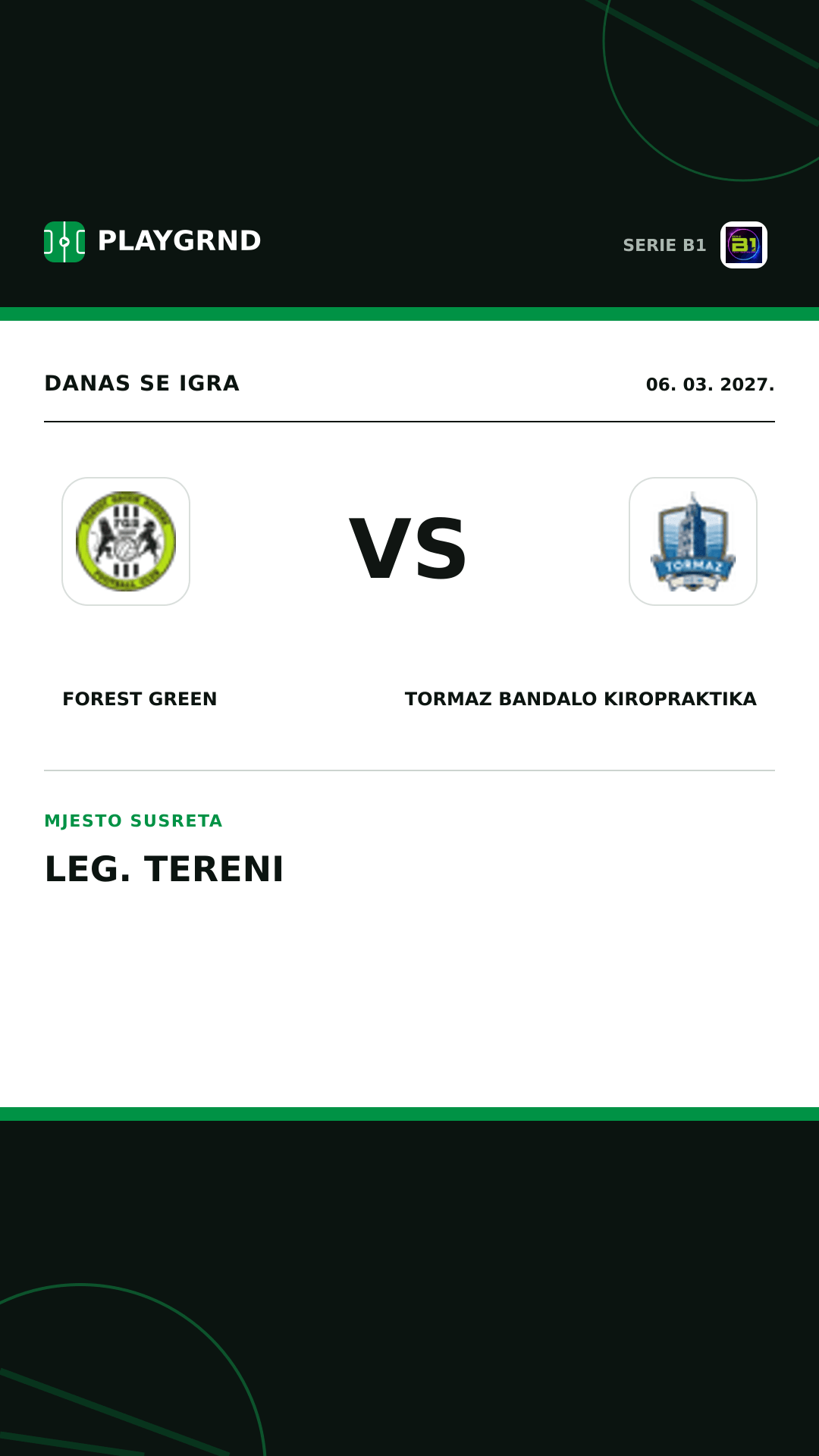 Instagram slika: Forest Green vs Tormaz Bandalo Kiropraktika