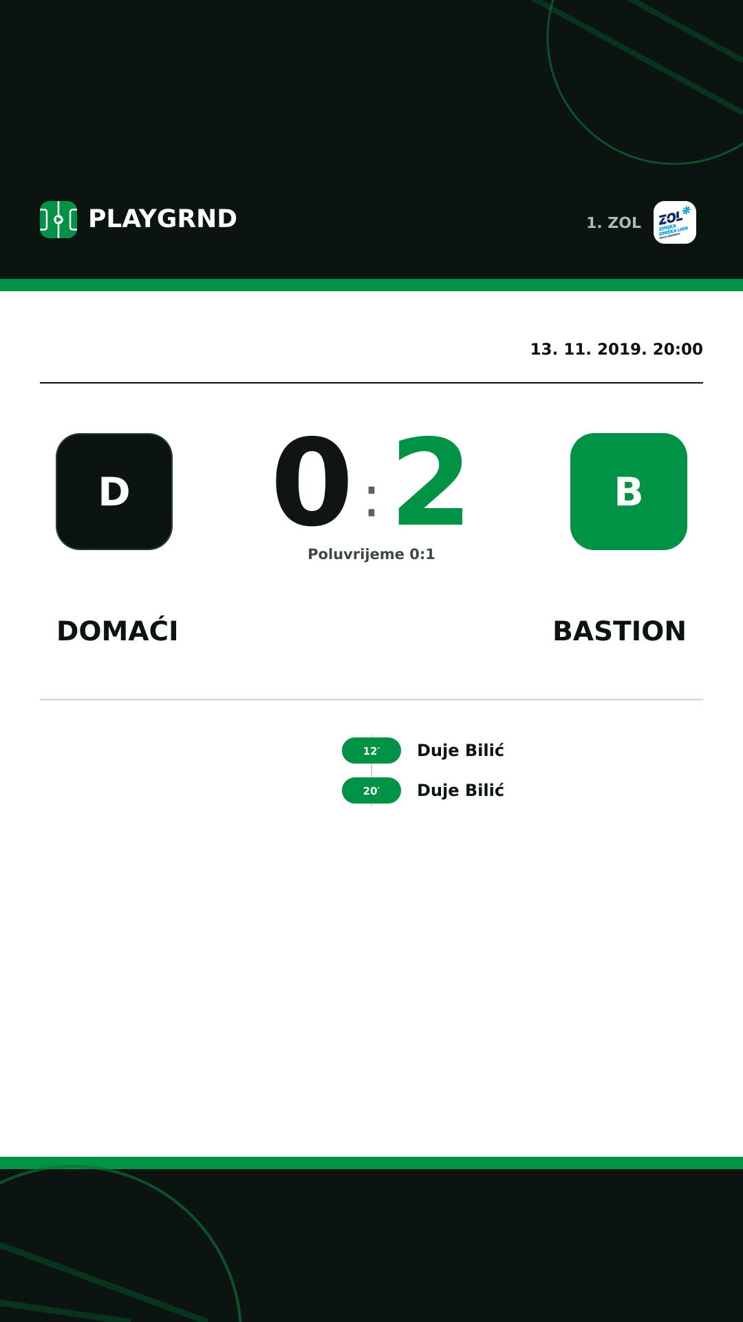 Instagram slika: Domaći 0:2 Bastion