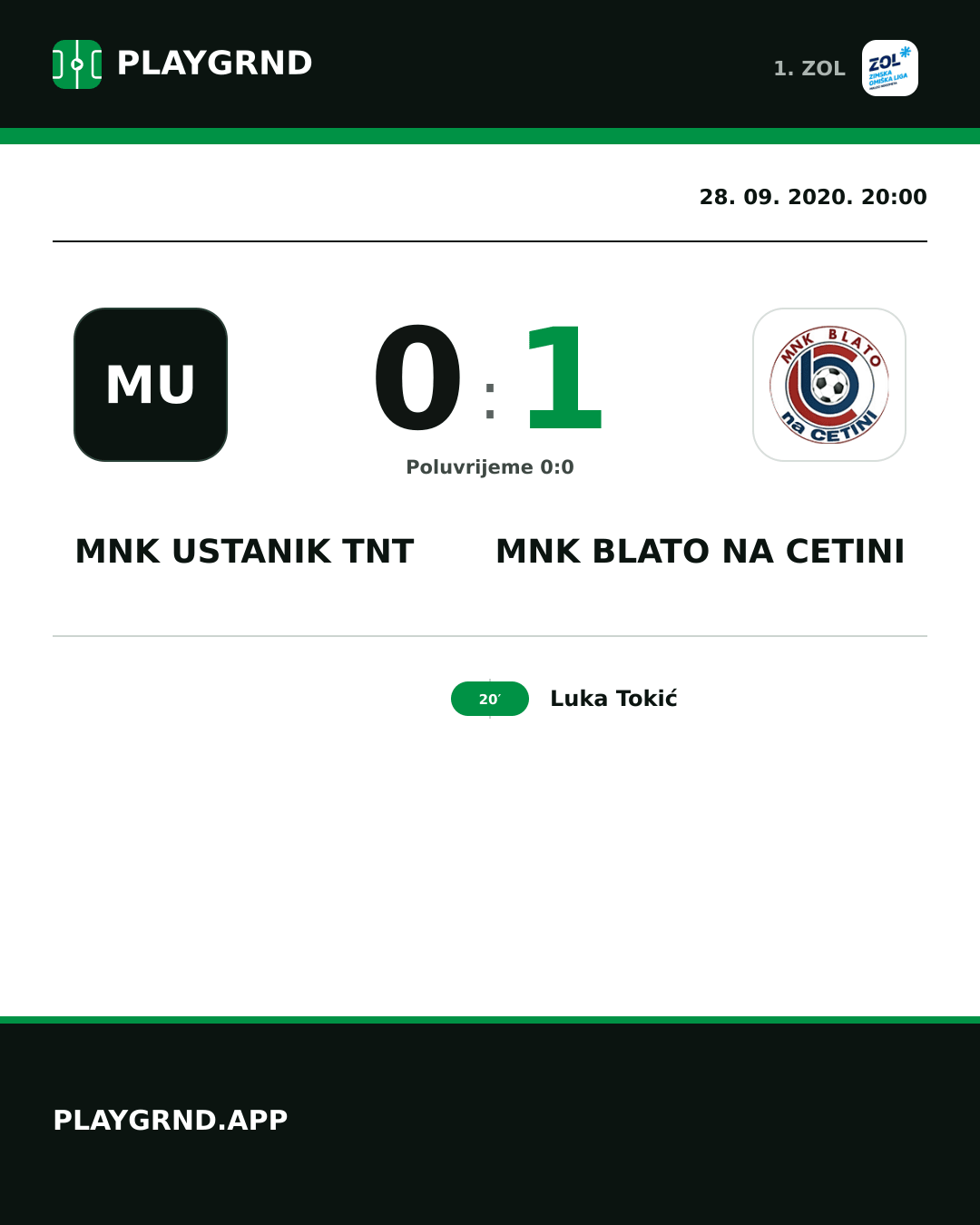 Instagram slika: MNK Ustanik TNT 0:1 MNK Blato na Cetini