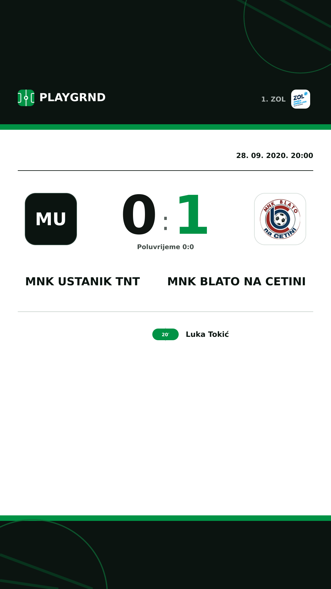 Instagram slika: MNK Ustanik TNT 0:1 MNK Blato na Cetini