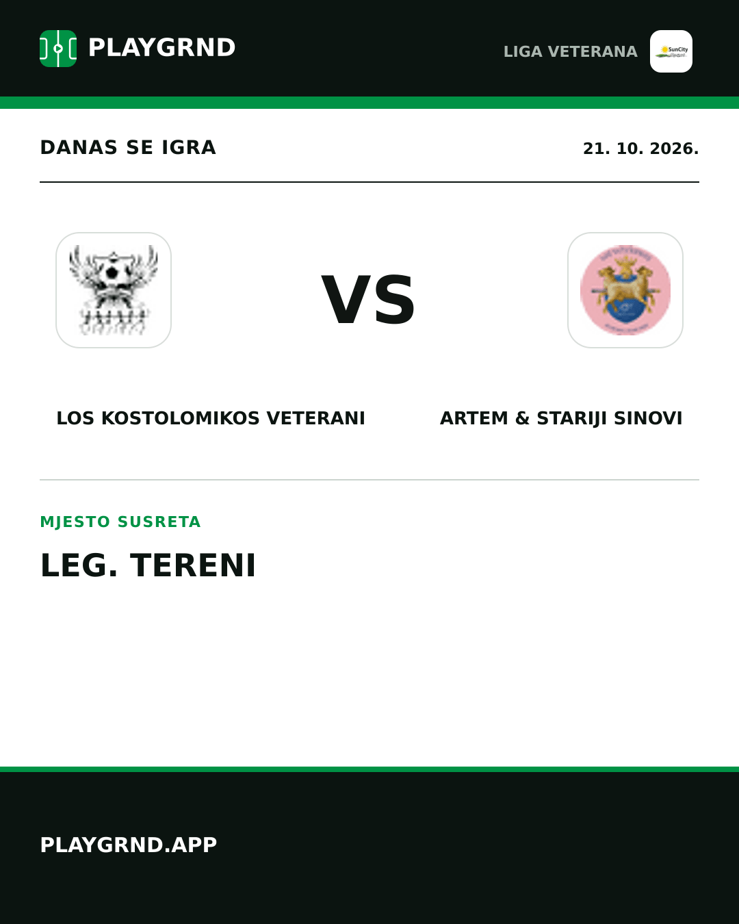 Instagram slika: Los Kostolomikos Veterani vs Artem & Stariji Sinovi