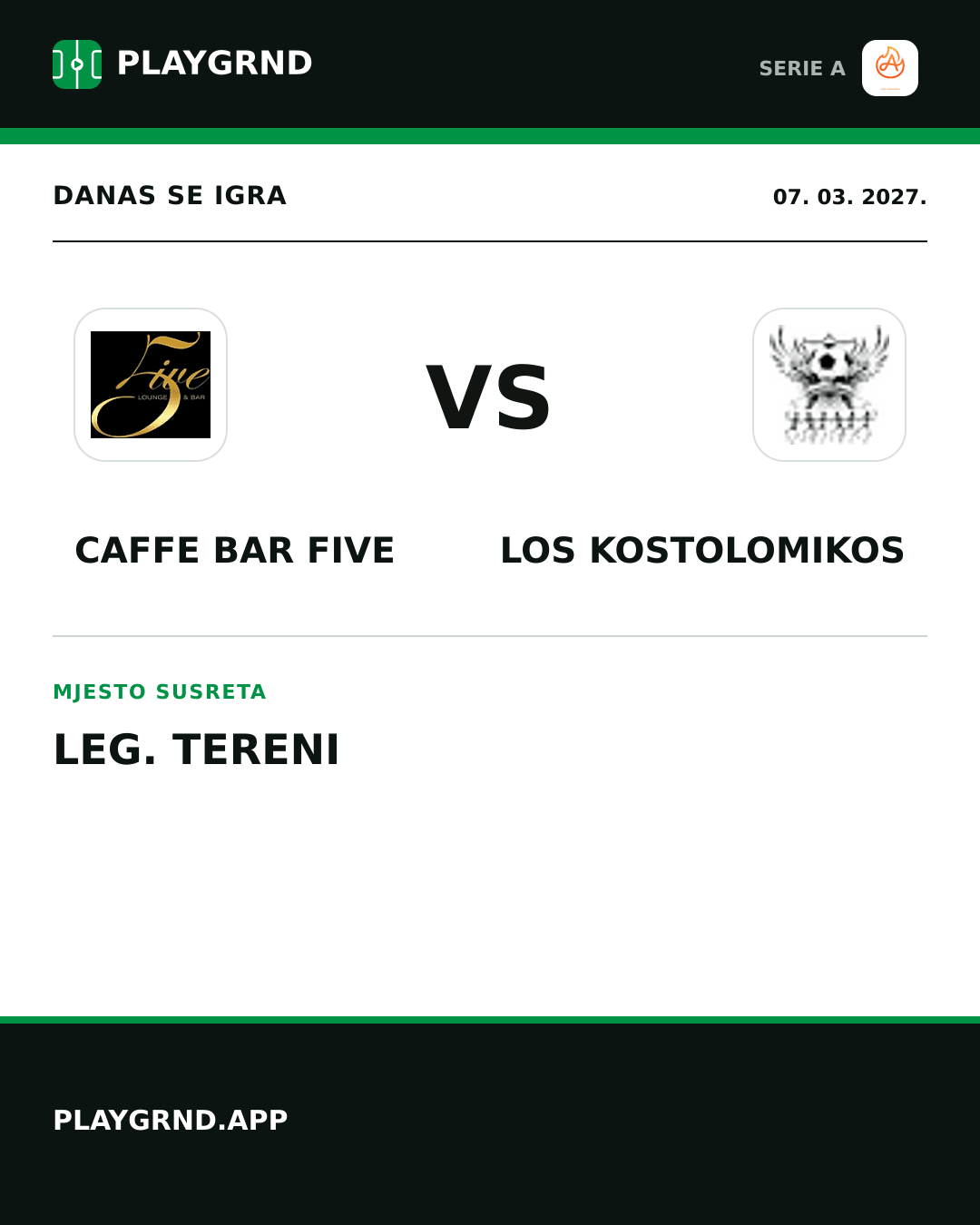 Instagram slika: Caffe Bar Five vs Los Kostolomikos