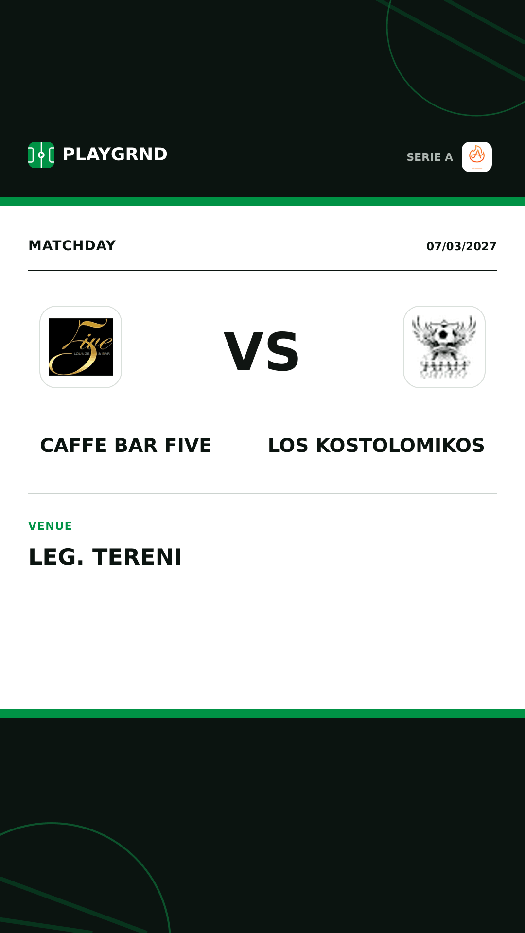 Instagram artwork: Caffe Bar Five vs Los Kostolomikos