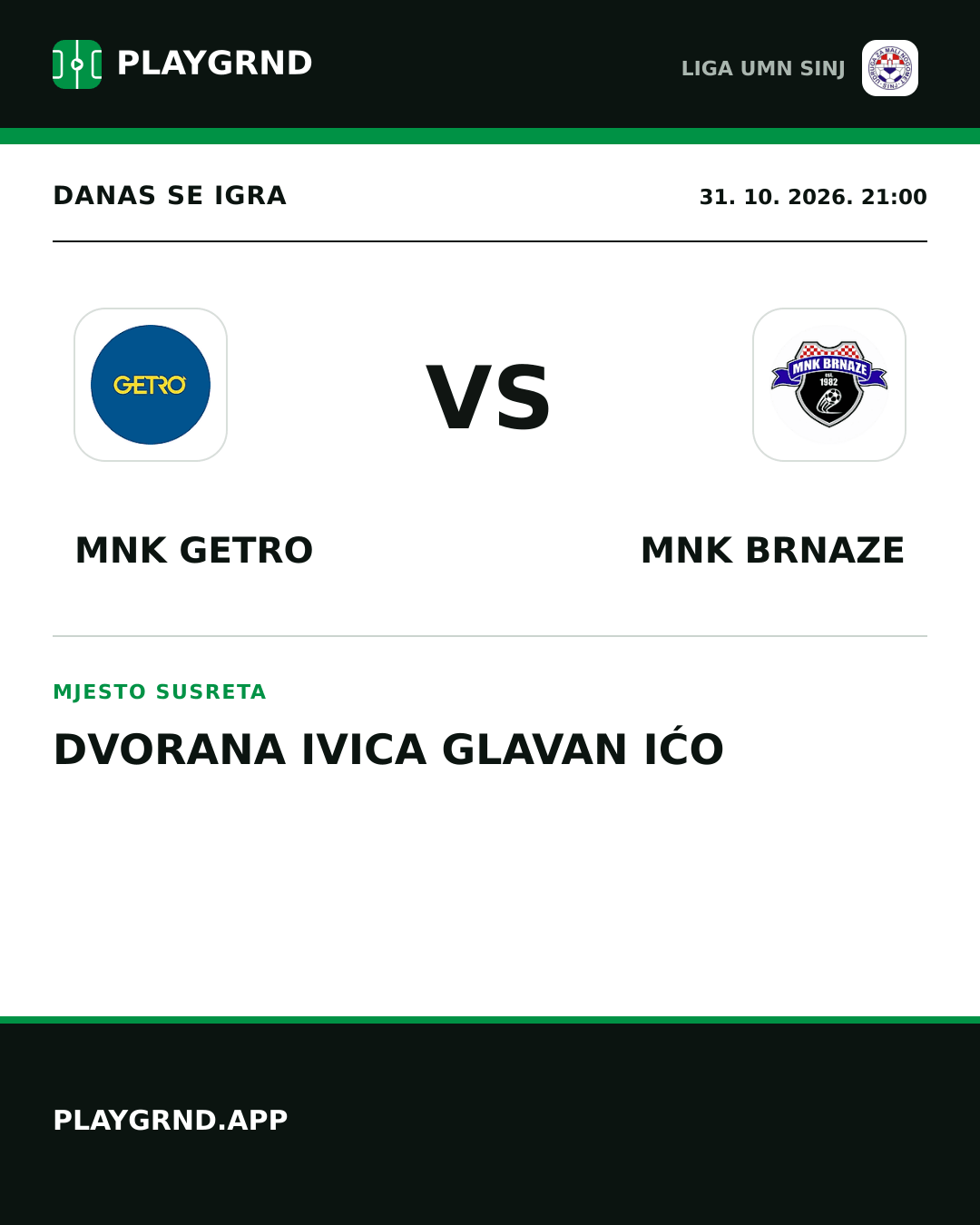Instagram slika: MNK Getro vs MNK Brnaze