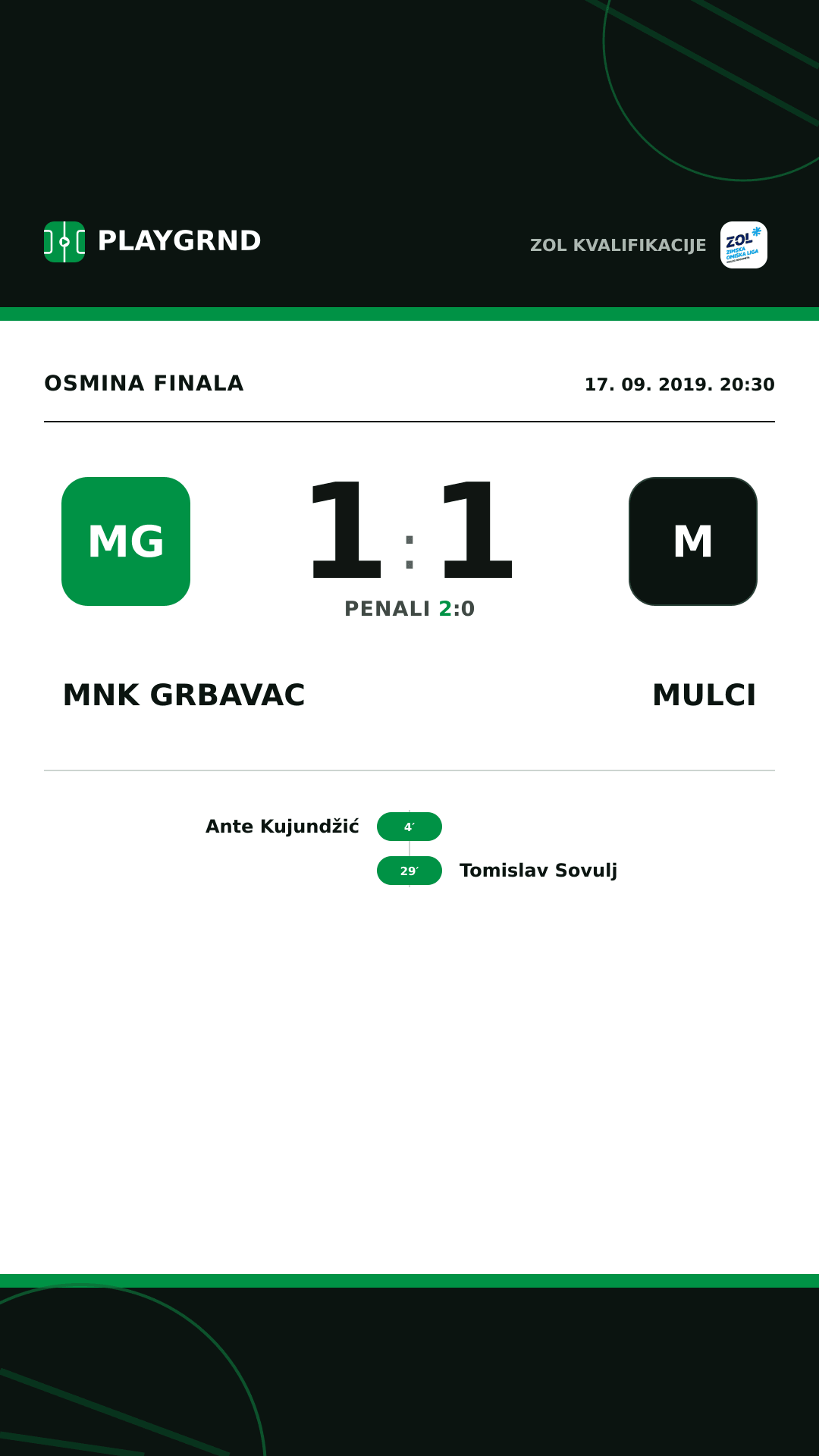 Instagram slika: MNK Grbavac 1:1 Mulci