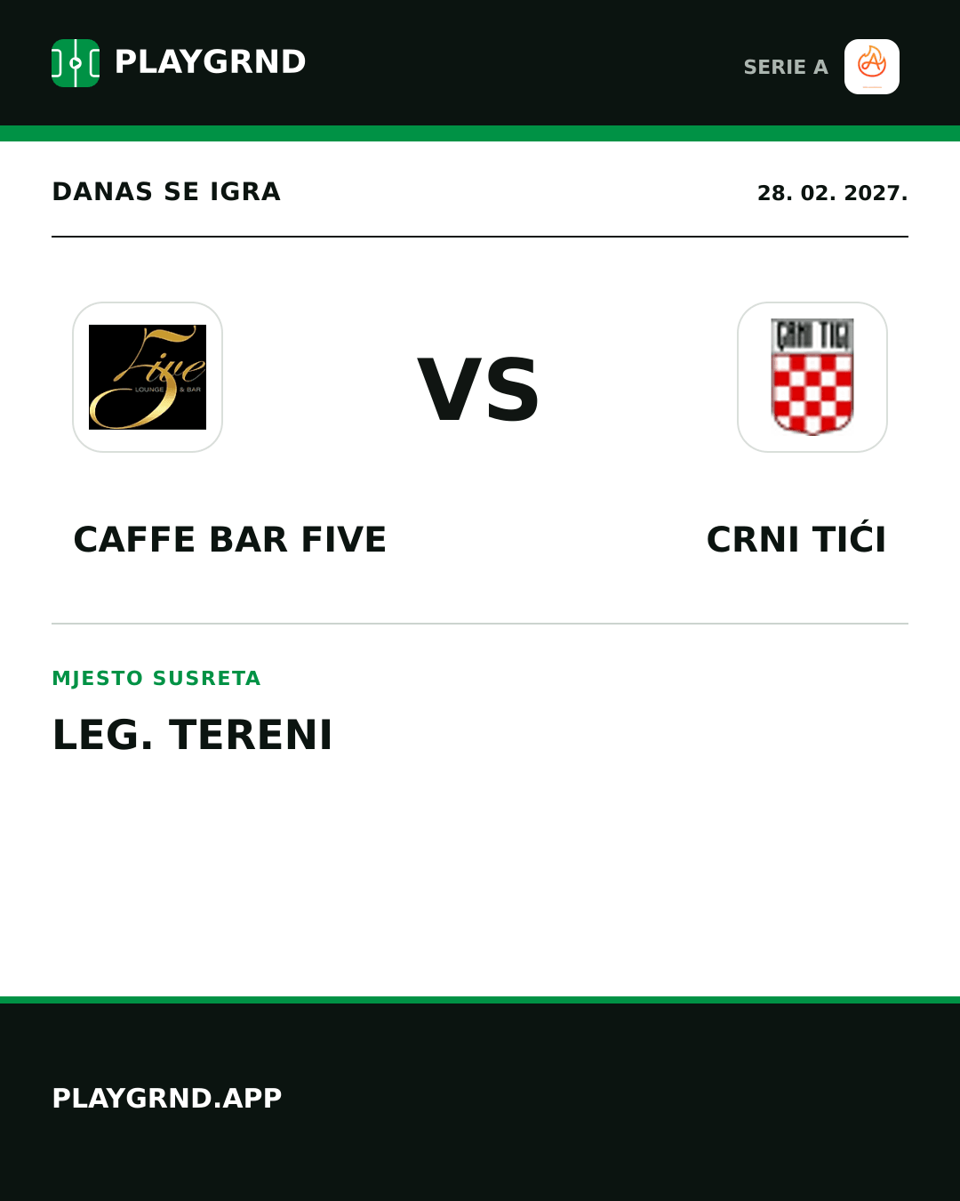 Instagram slika: Caffe Bar Five vs Crni Tići