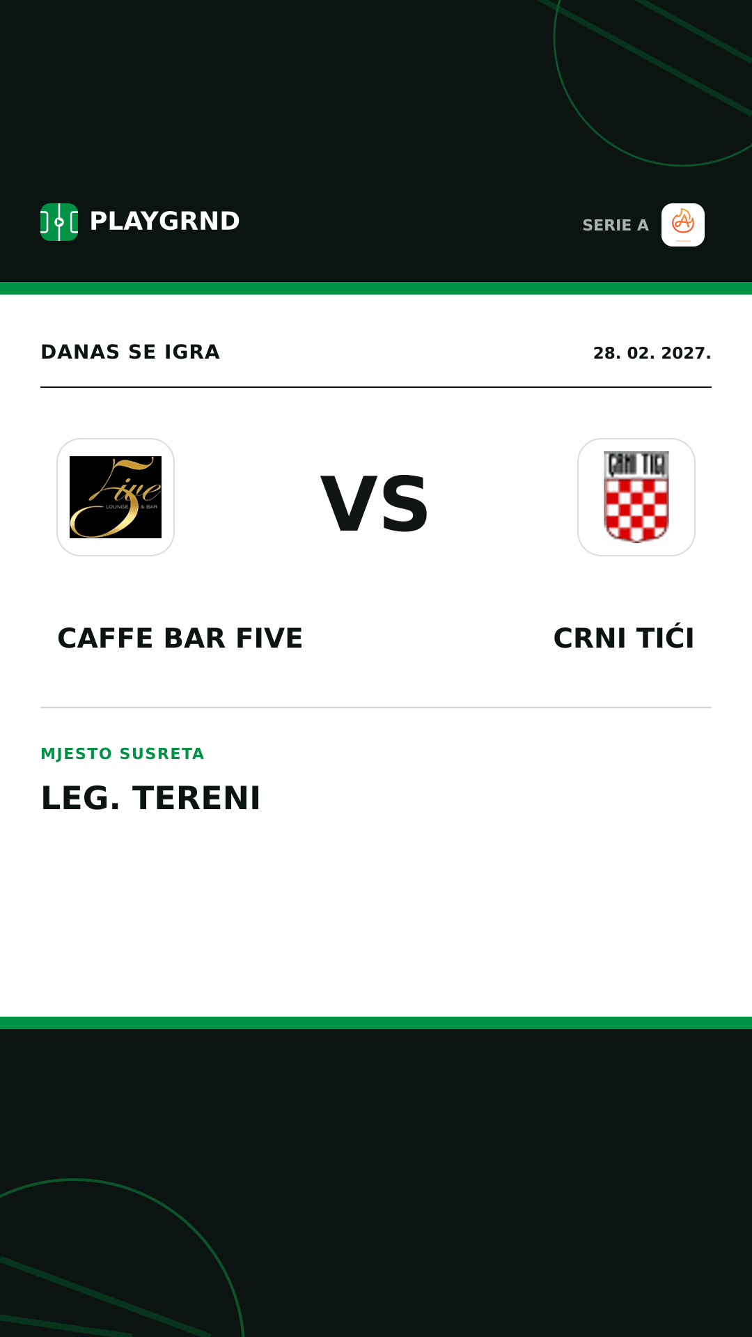 Instagram slika: Caffe Bar Five vs Crni Tići