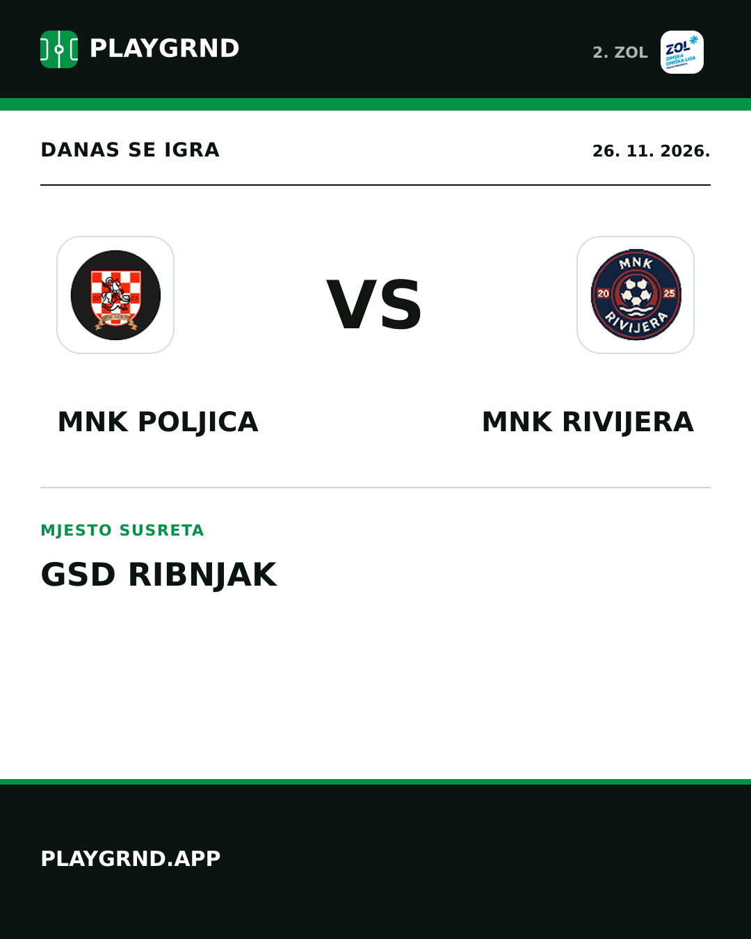 Instagram slika: MNK Poljica vs MNK Rivijera